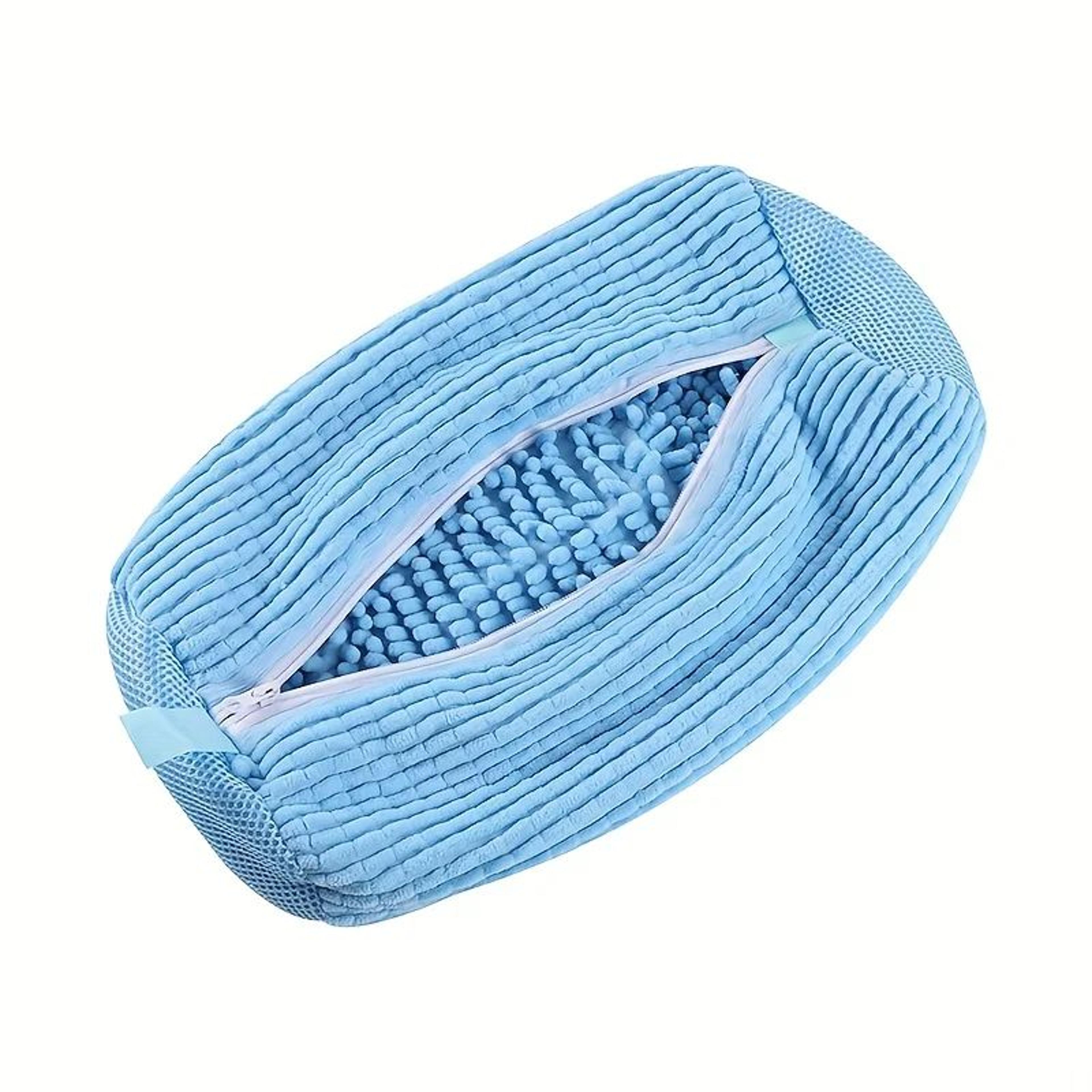 Durable Shoe Washing Machine Bag  Protective Canvas Laundry Bag With Plush Interior  Blue Zipper Fo 6
