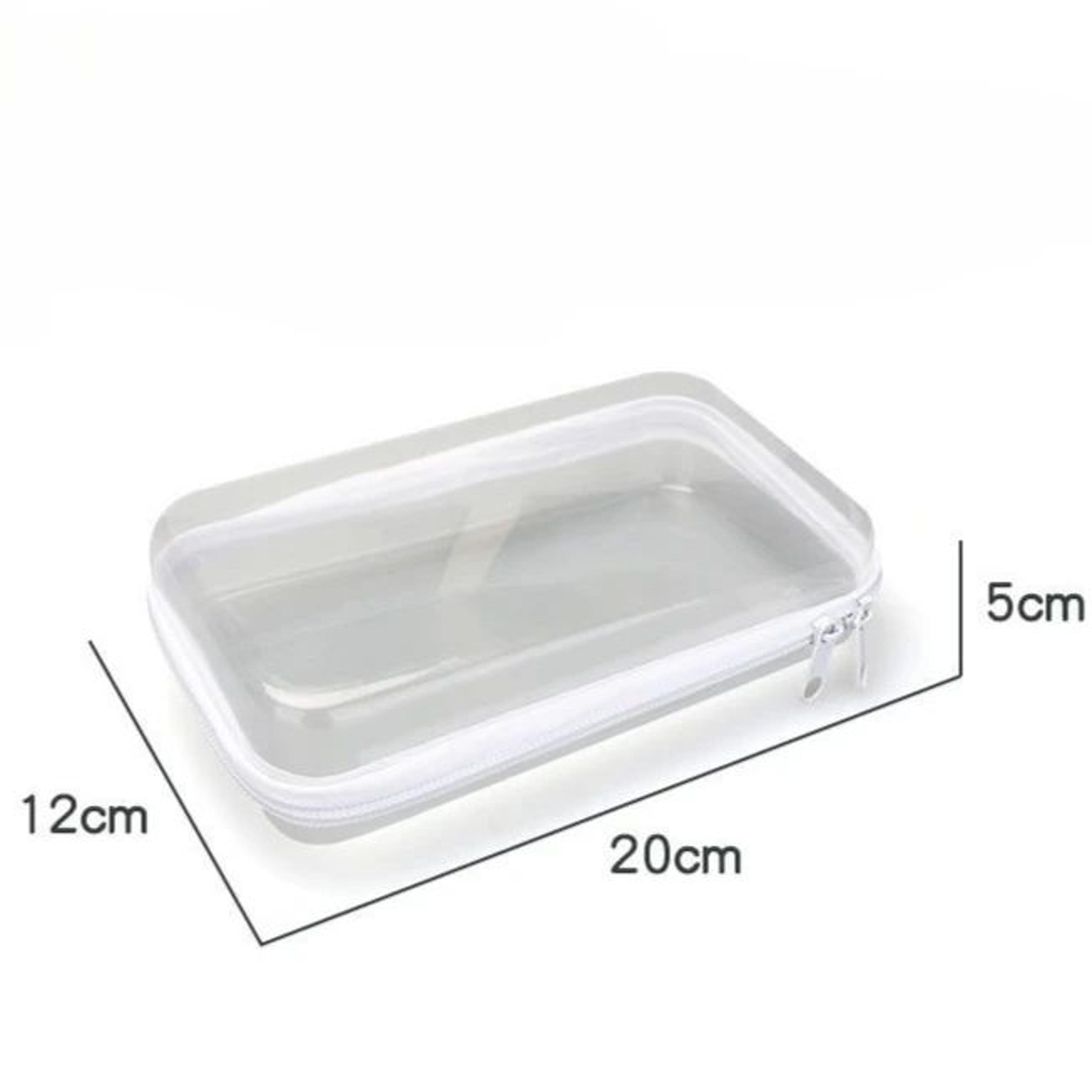 Clear Zippered Hard Plastic Storage Case  Stackable Organizer Bin For Makeup Pencils Toys  Craft Su 6