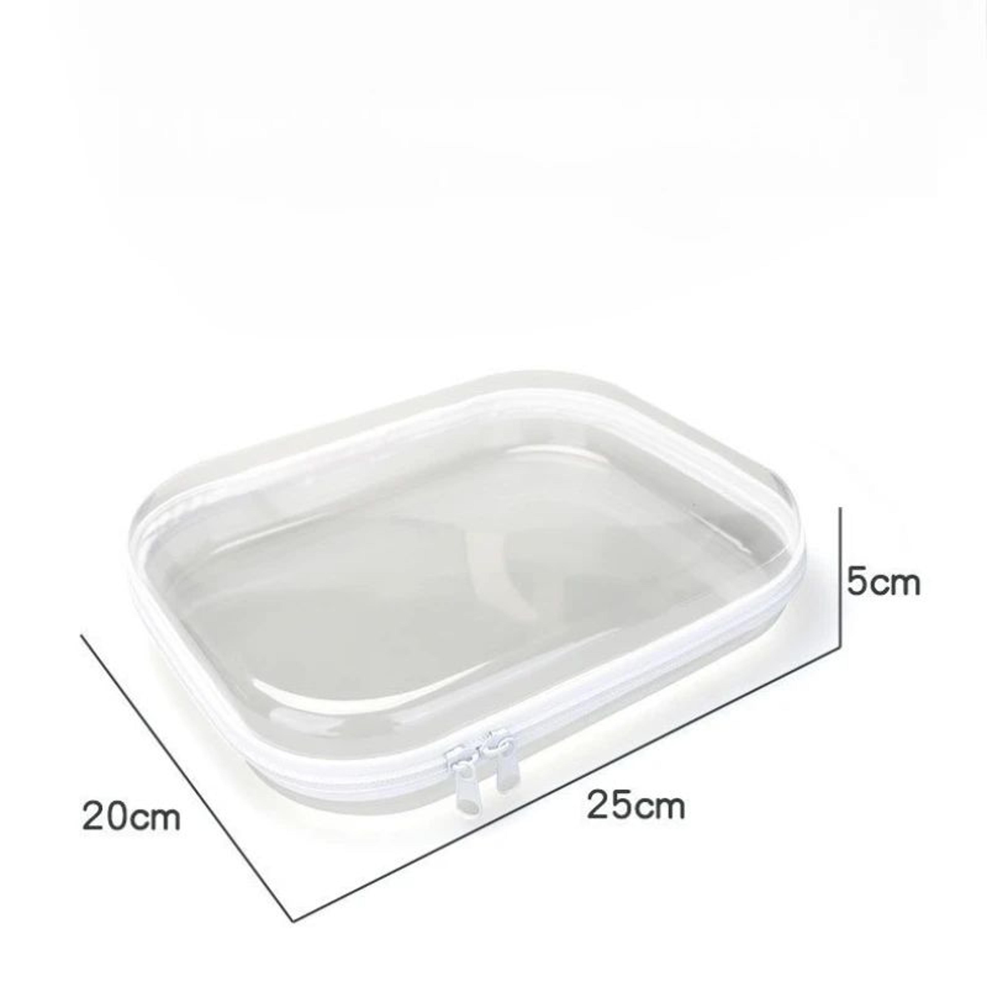 Clear Zippered Hard Plastic Storage Case  Stackable Organizer Bin For Makeup Pencils Toys  Craft Su 7