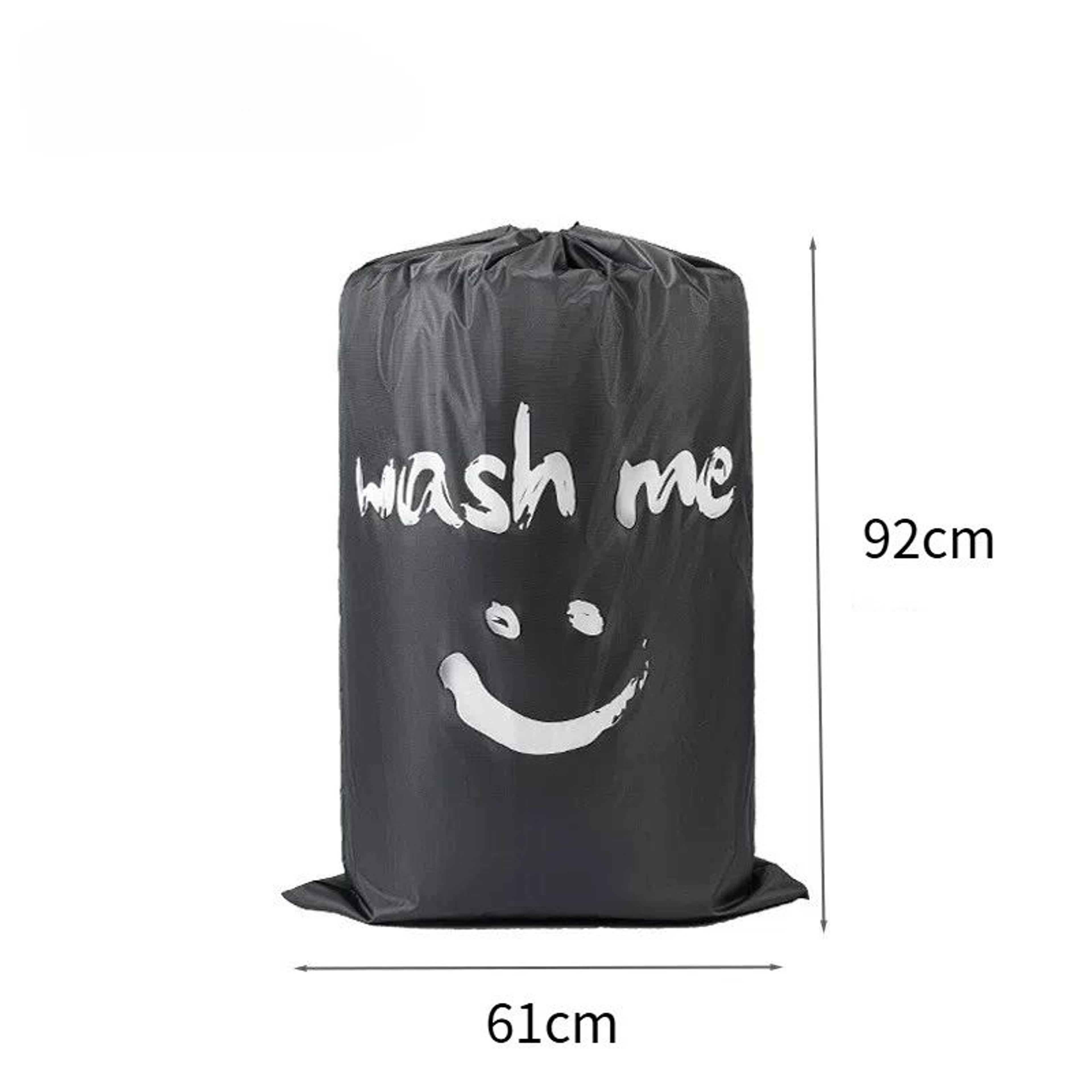 Smiley Face Drawstring Laundry Bag  Nylon Clothes Storage Bag For Travel Dorm  Home Organization 5