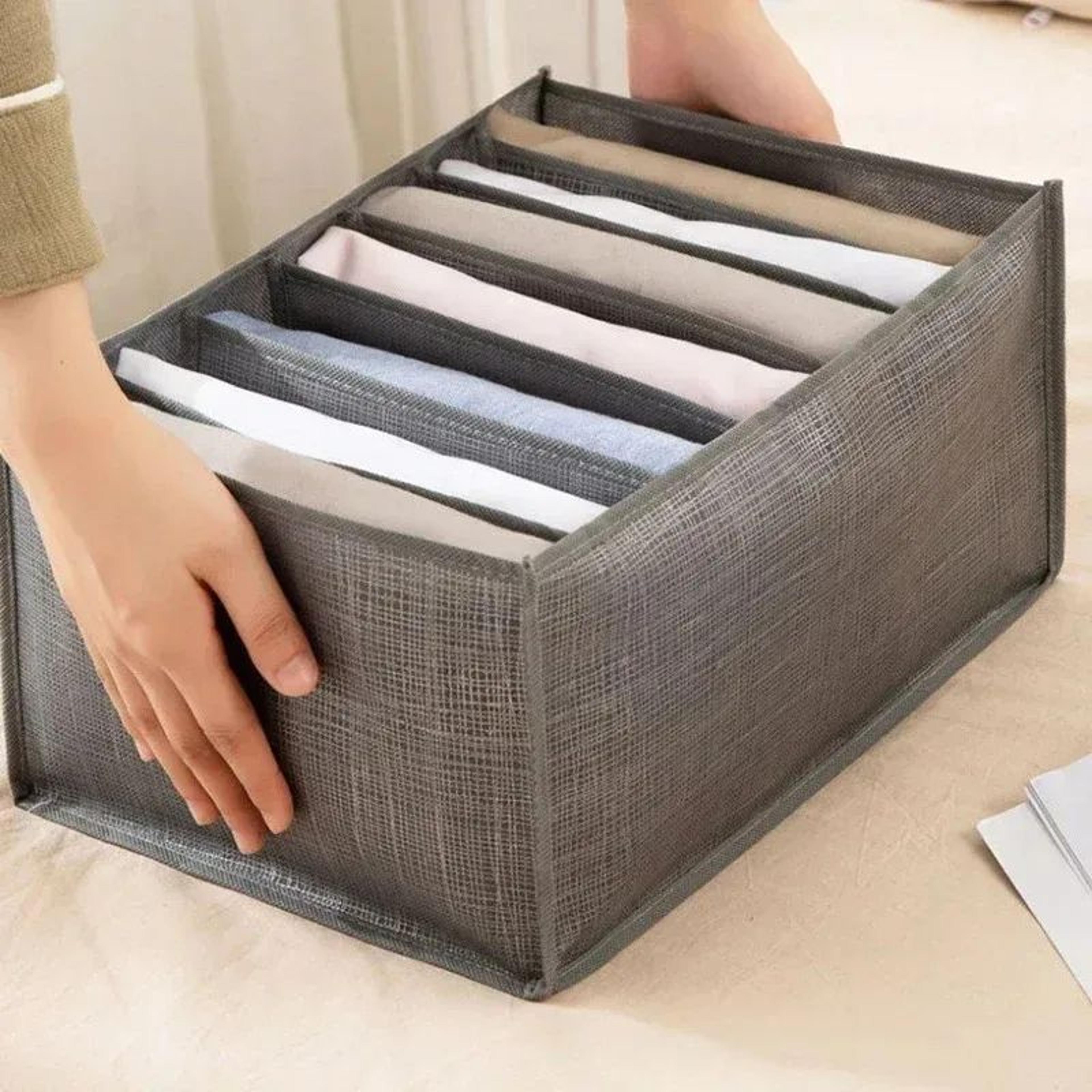 Foldable Jeans Pants Storage Box  Wardrobe Clothes Organizer For Jeans TShirts Underwear Bras  Sock 1