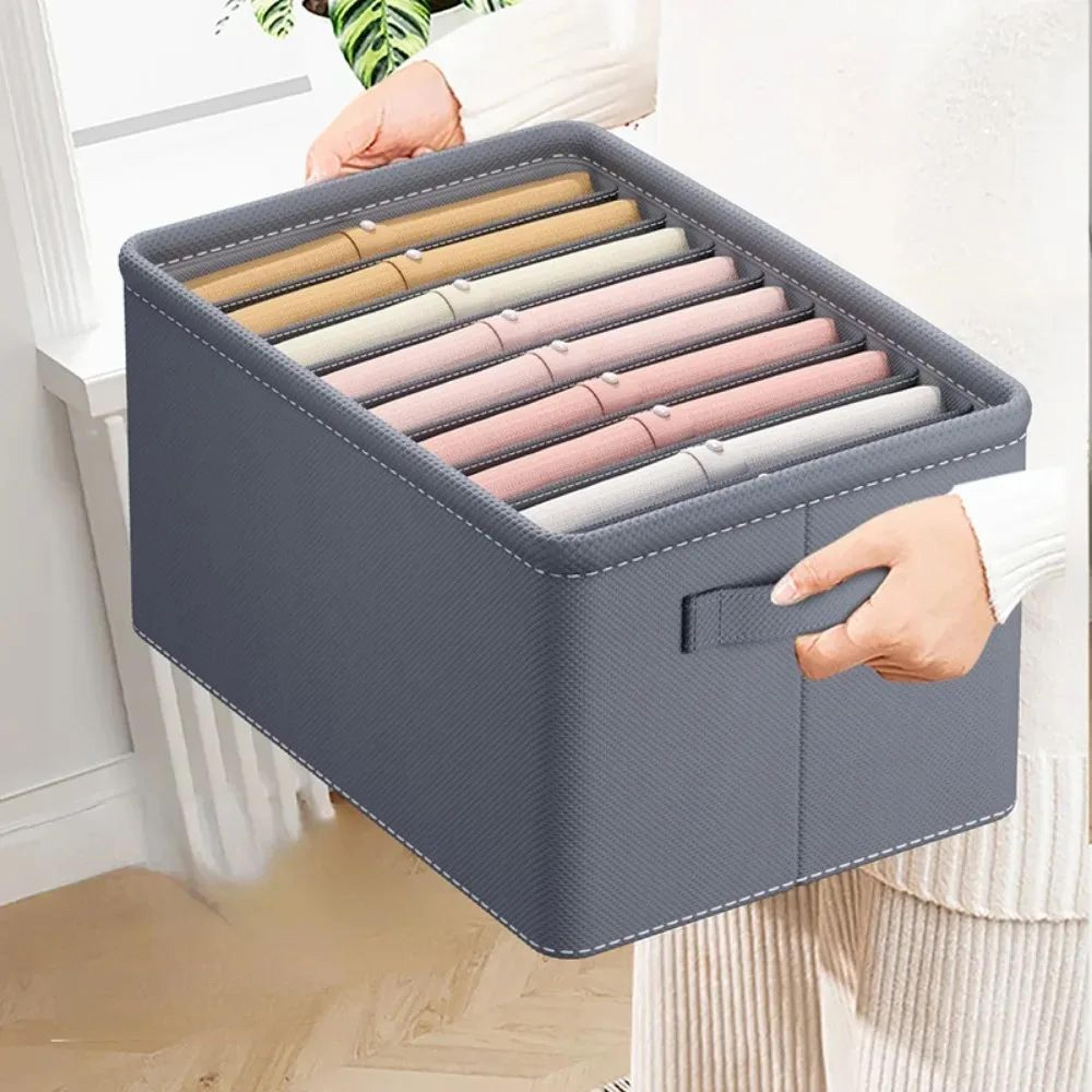 Canvas Clothes Organizer Storage Box  Foldable Wardrobe Drawer Organizer For Jeans Underwear Bras S 1