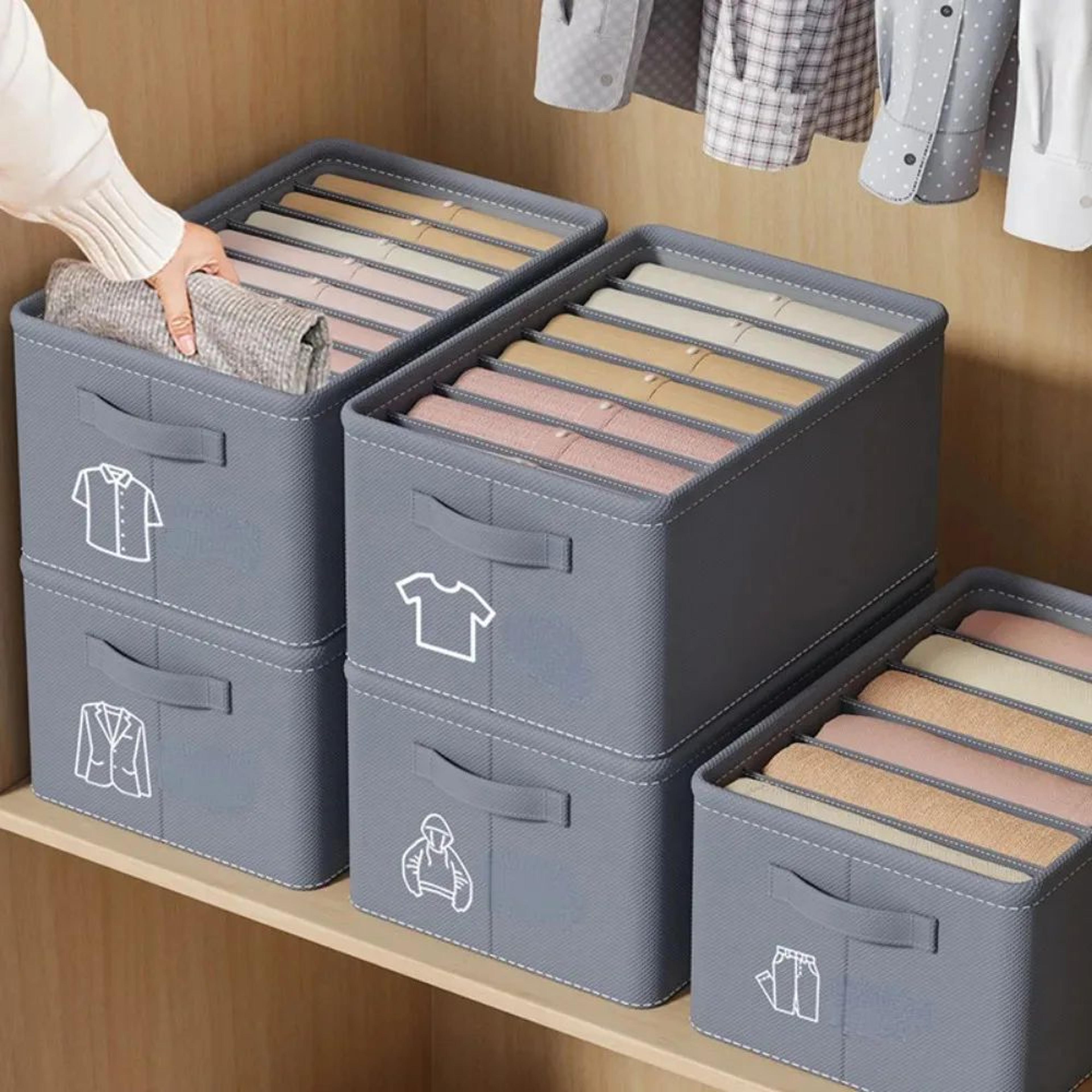 Canvas Clothes Organizer Storage Box  Foldable Wardrobe Drawer Organizer For Jeans Underwear Bras S 2