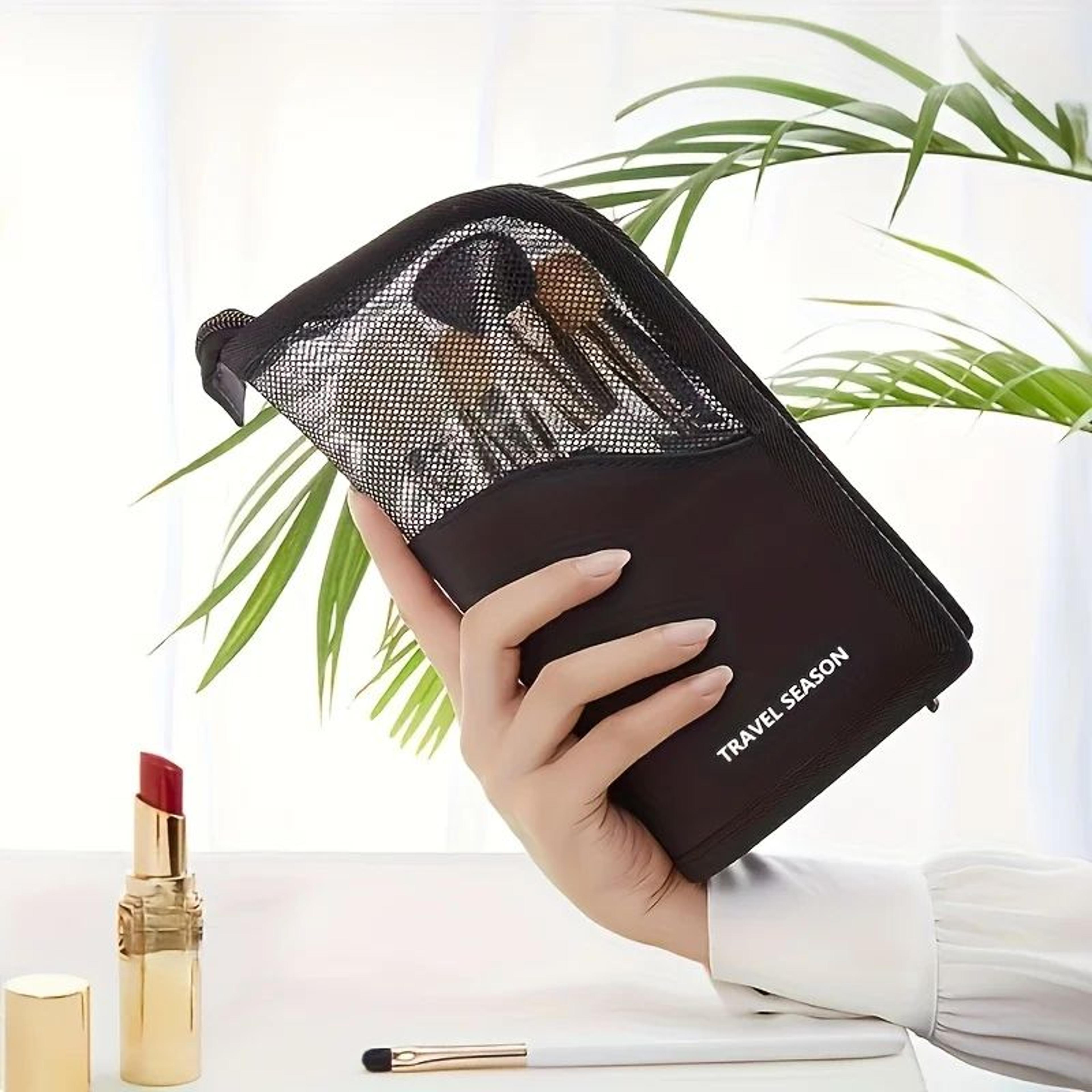 Vertical Oxford Makeup Bag  Large Capacity Cosmetic Organizer  Portable Pencil Case For Women 6