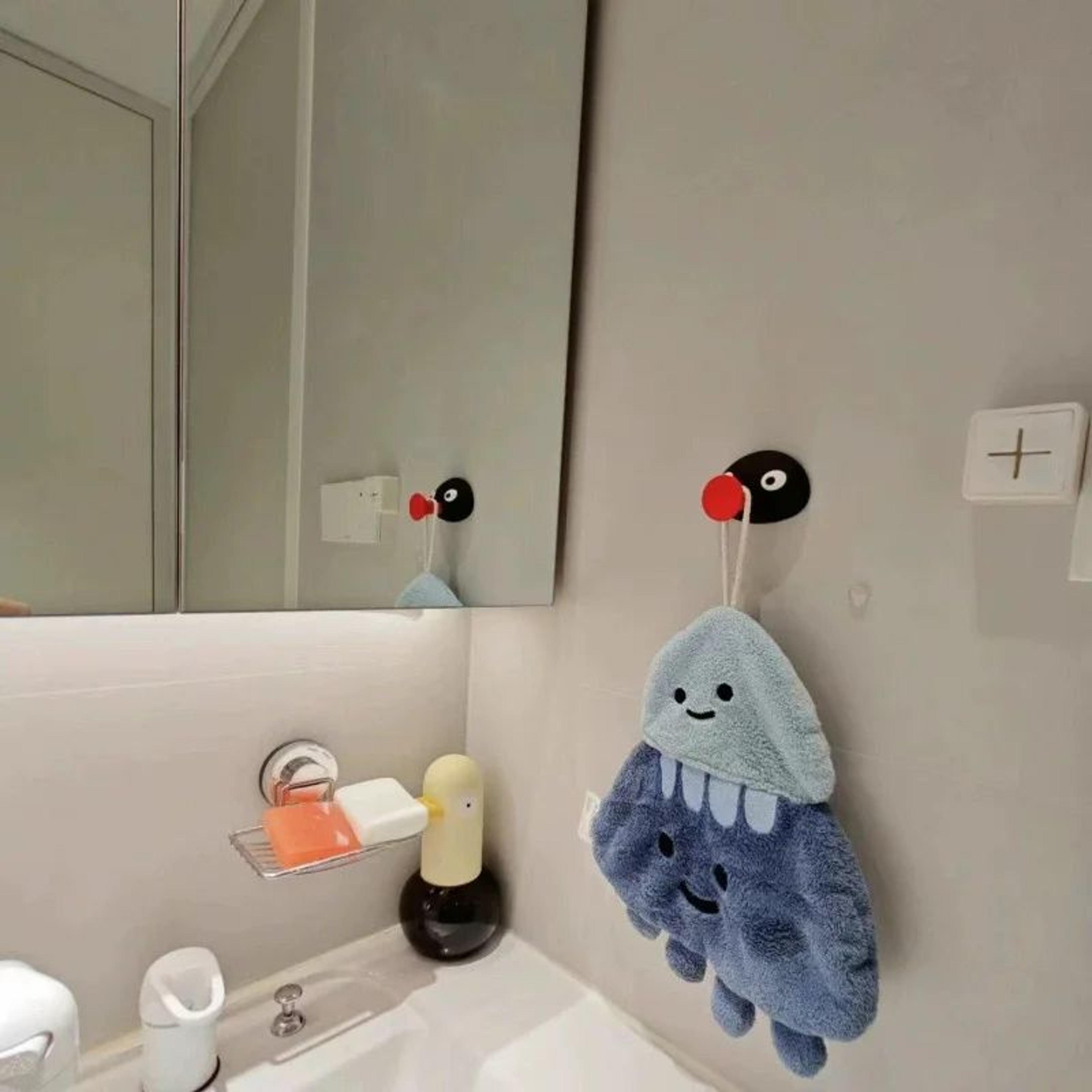 Large Penguin PVC Adhesive Wall Hook  NoDrill Towel Rack Necklace Holder  Bathroom Organizer 1