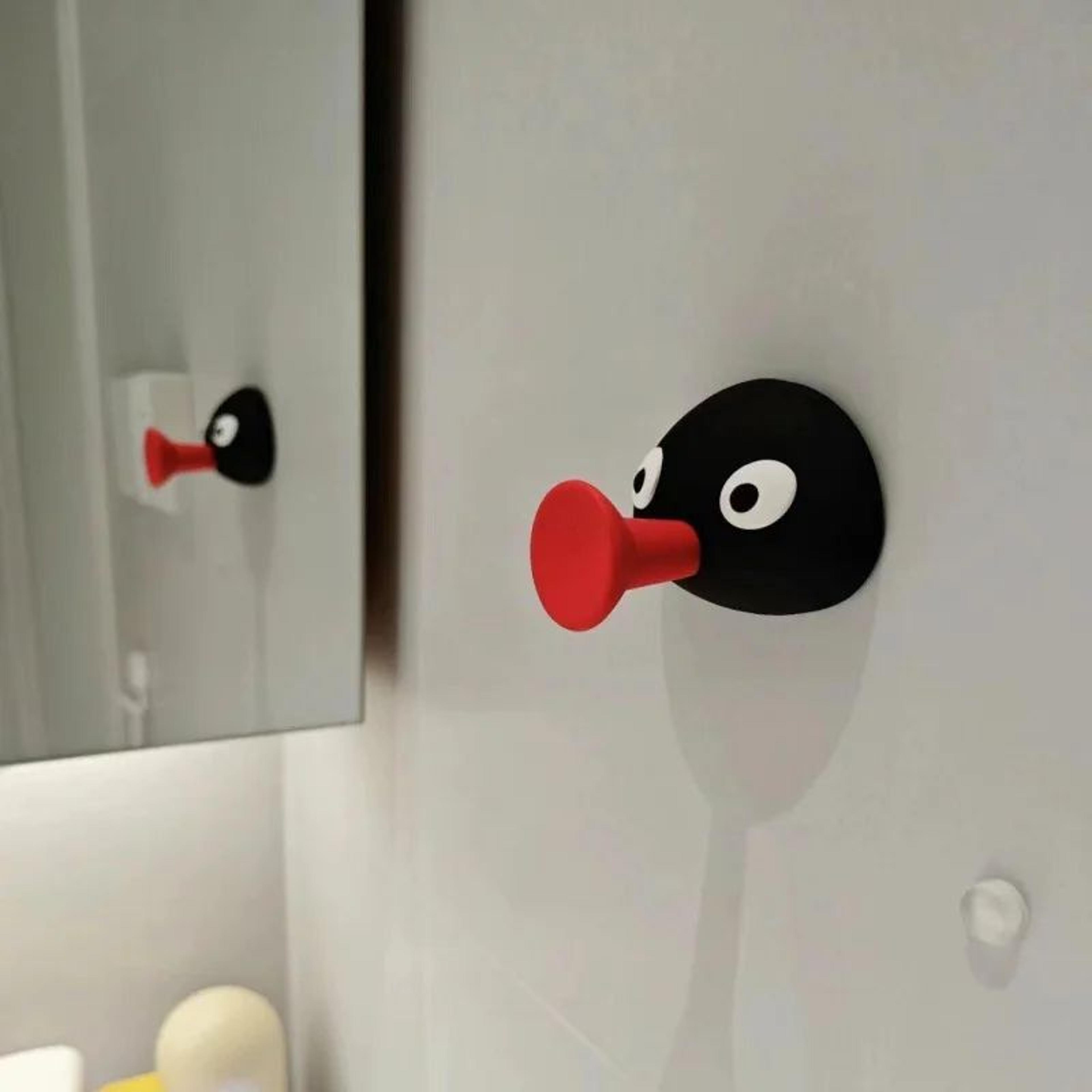 Large Penguin PVC Adhesive Wall Hook  NoDrill Towel Rack Necklace Holder  Bathroom Organizer 6