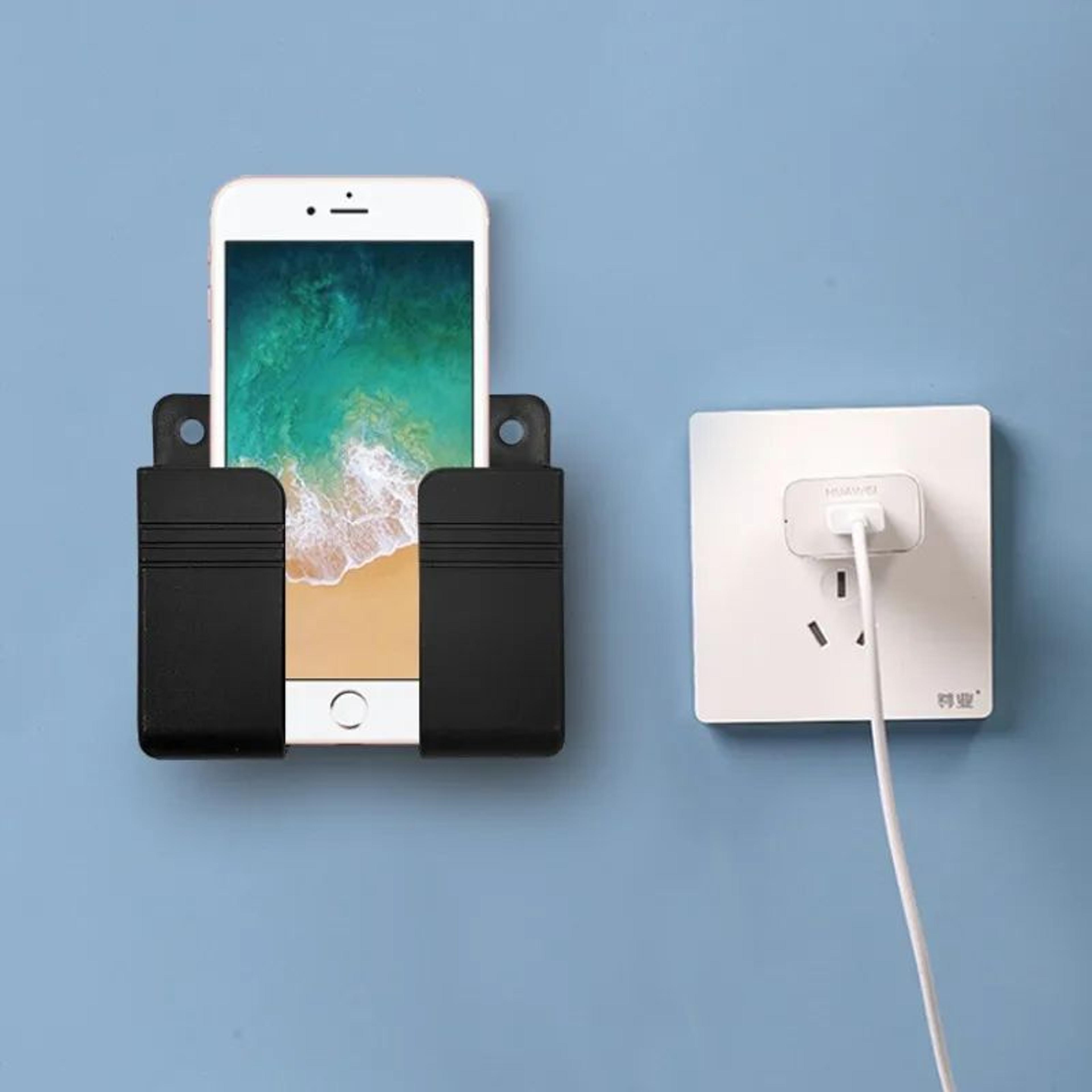 WallMounted Remote Control  Phone Holder  NoDrill SelfAdhesive Storage Organizer For Mobile Chargin