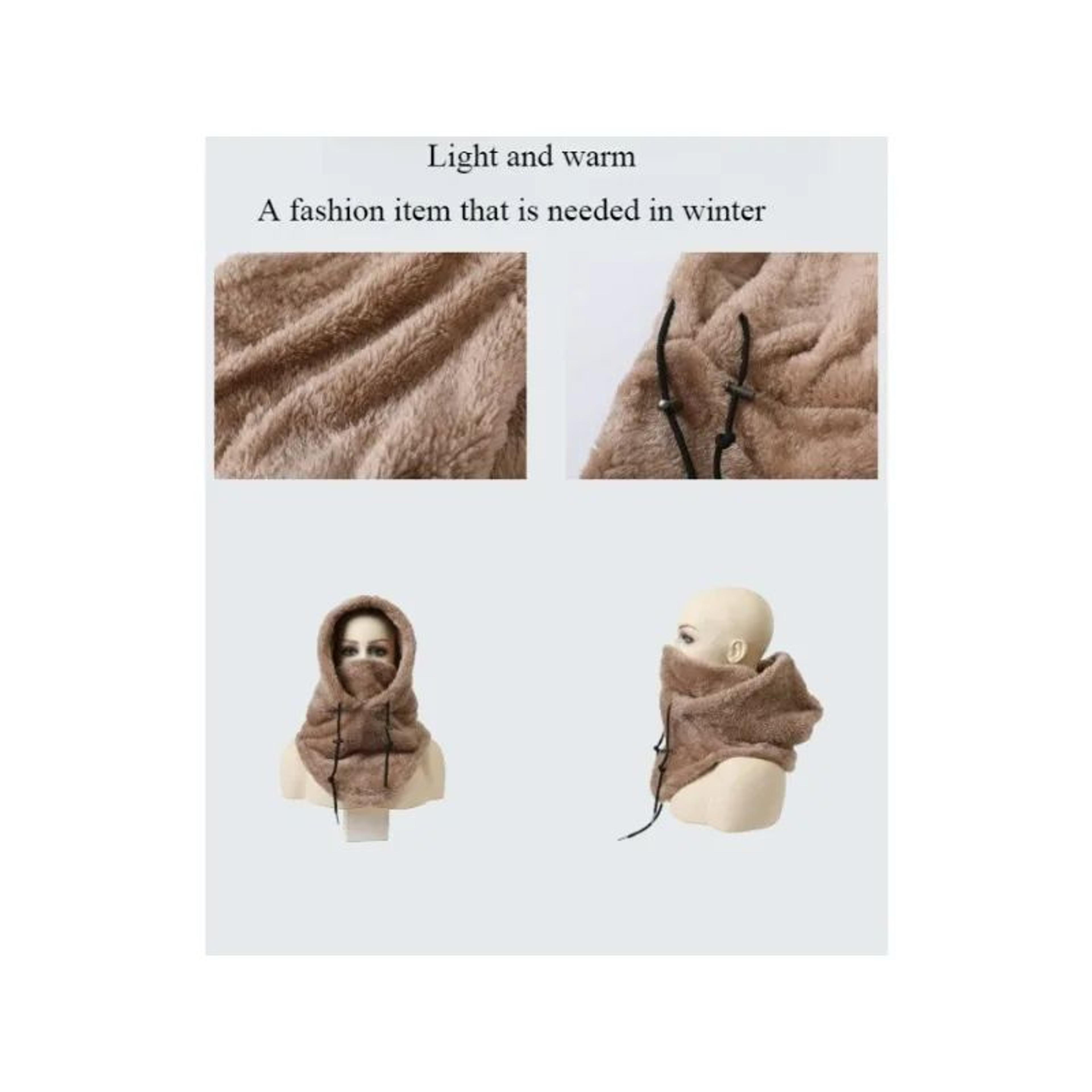 Thermal Sherpa Fleece Hood Balaclava  Windproof Adjustable Ski Mask  Cold Weather Face Protector 3
