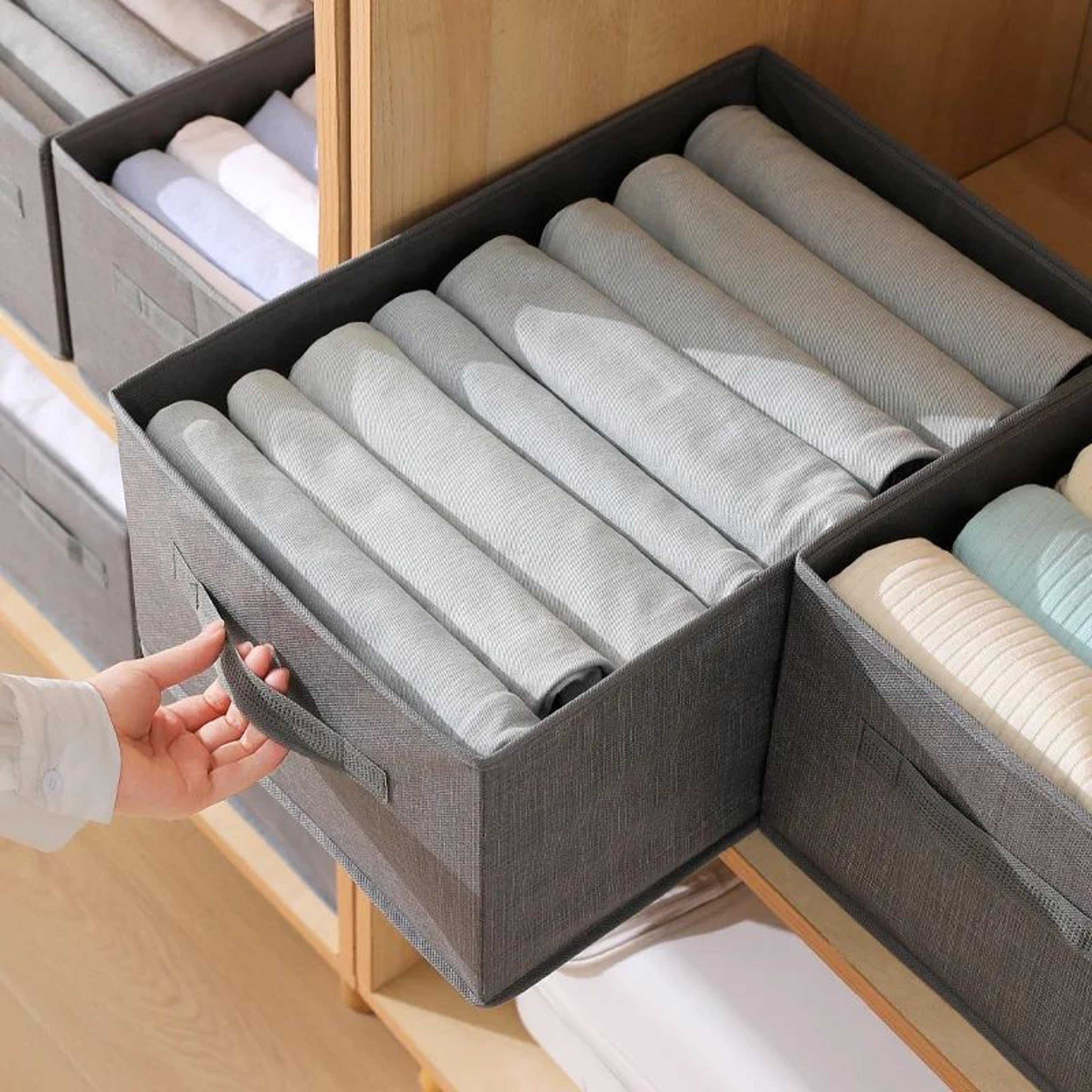 Large Foldable Fabric Clothes Storage Box  Drawer Organizer Bin For Jeans Sweaters Wardrobe  Closet 3