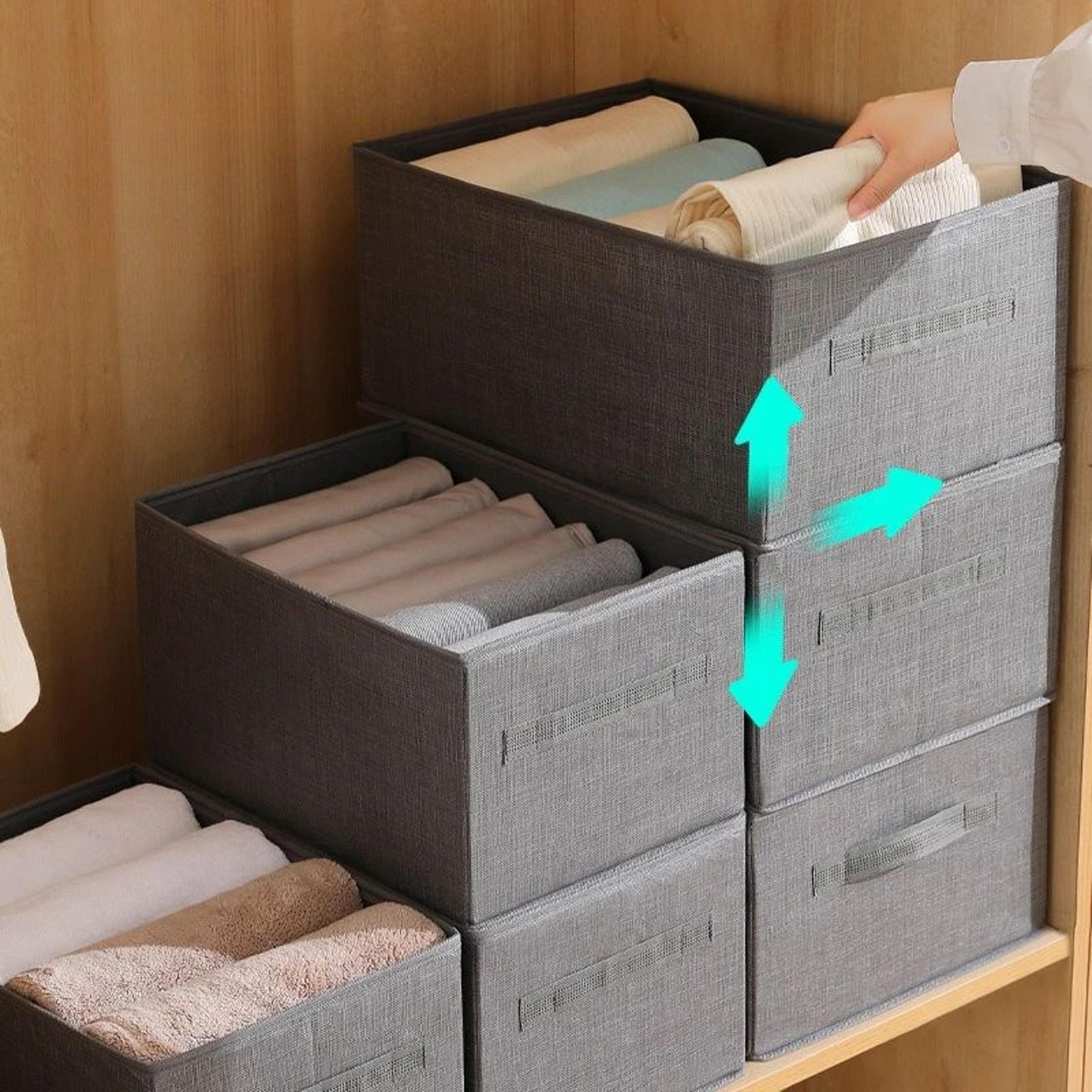 Large Foldable Fabric Clothes Storage Box  Drawer Organizer Bin For Jeans Sweaters Wardrobe  Closet 0