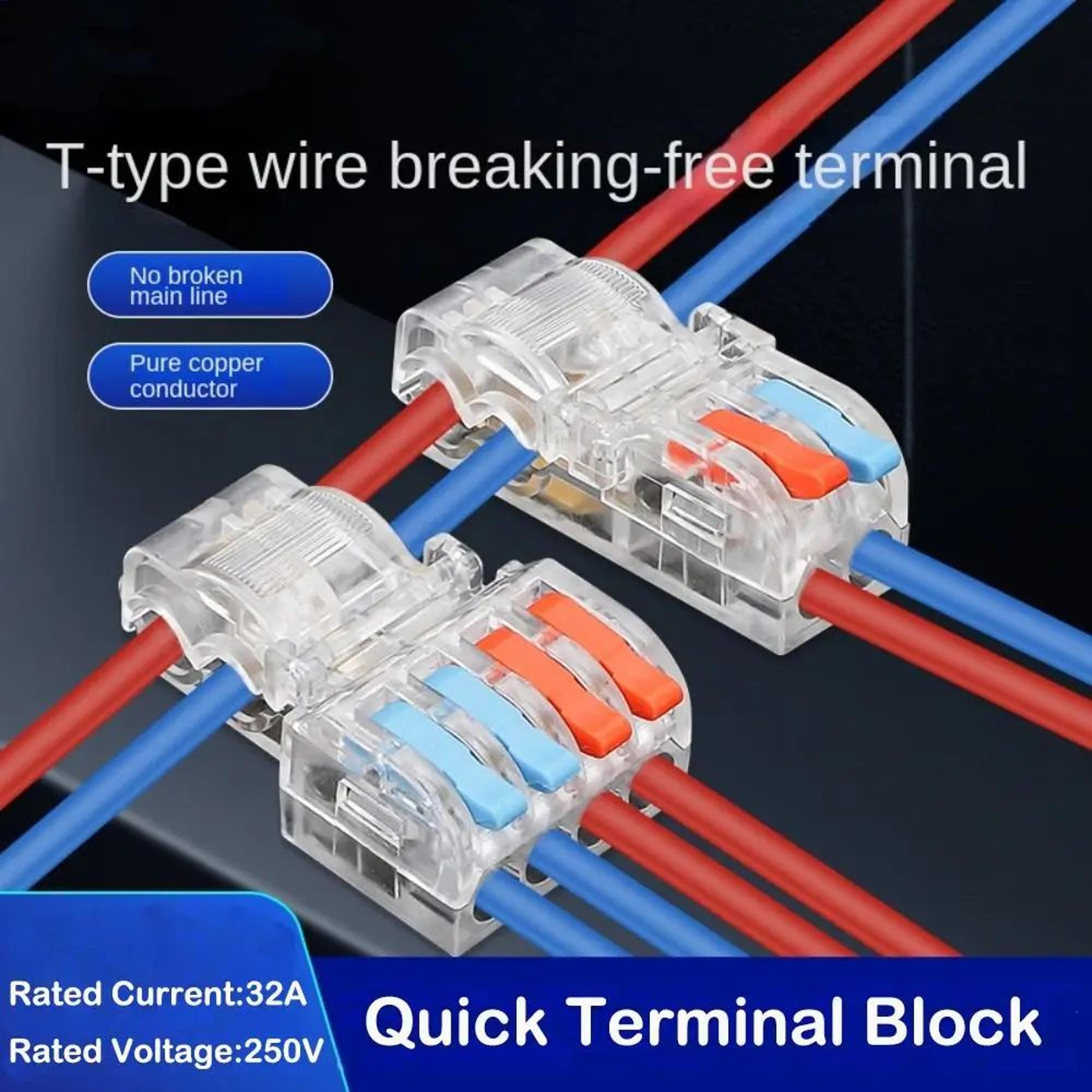 Mini TType Quick Wire Connector  Insulated Electrical Splice Terminal Block For Fast Cable Connecti 0
