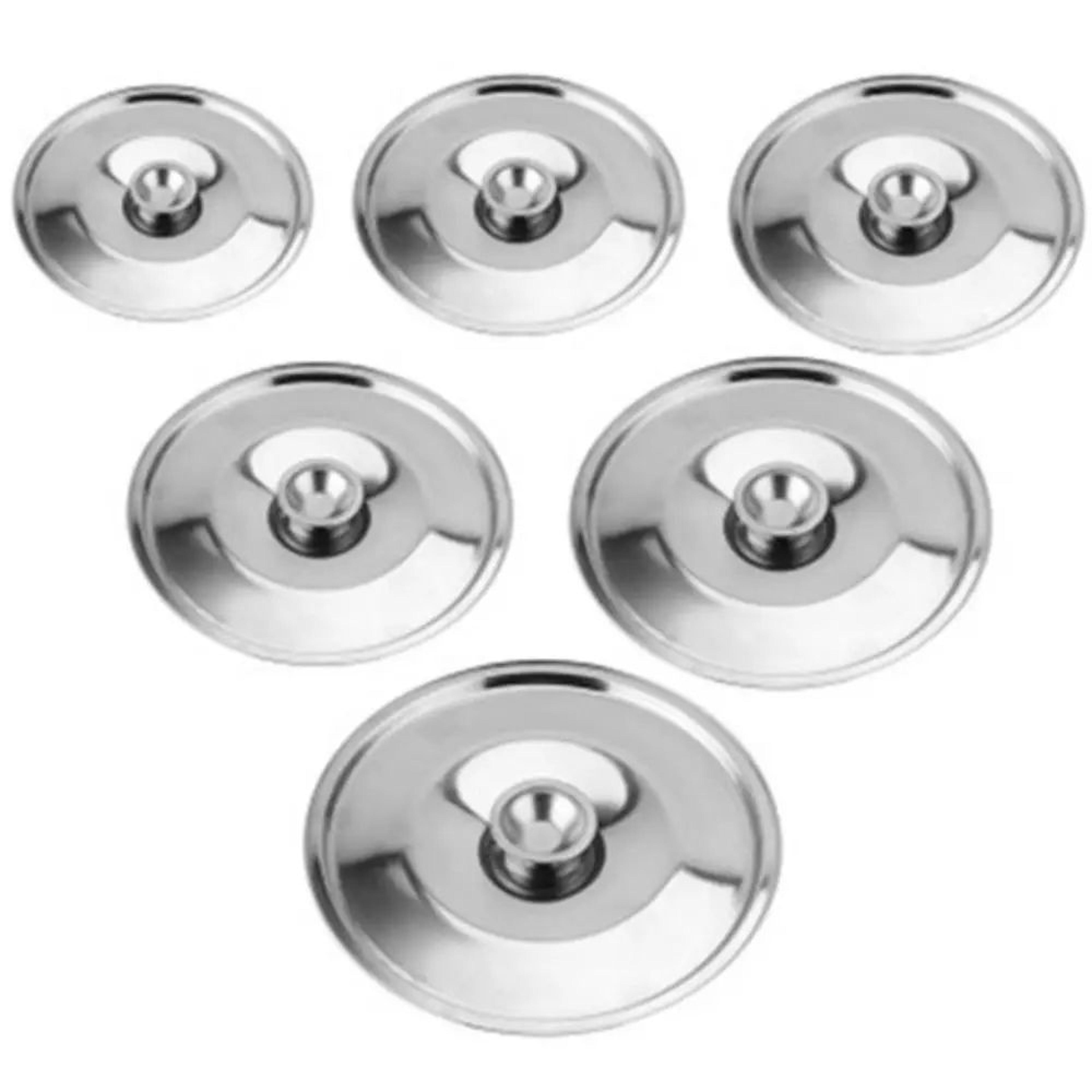 Universal Stainless Steel Pot Lid  Round Saucepan Replacement Cover With HeatResistant Handle 4