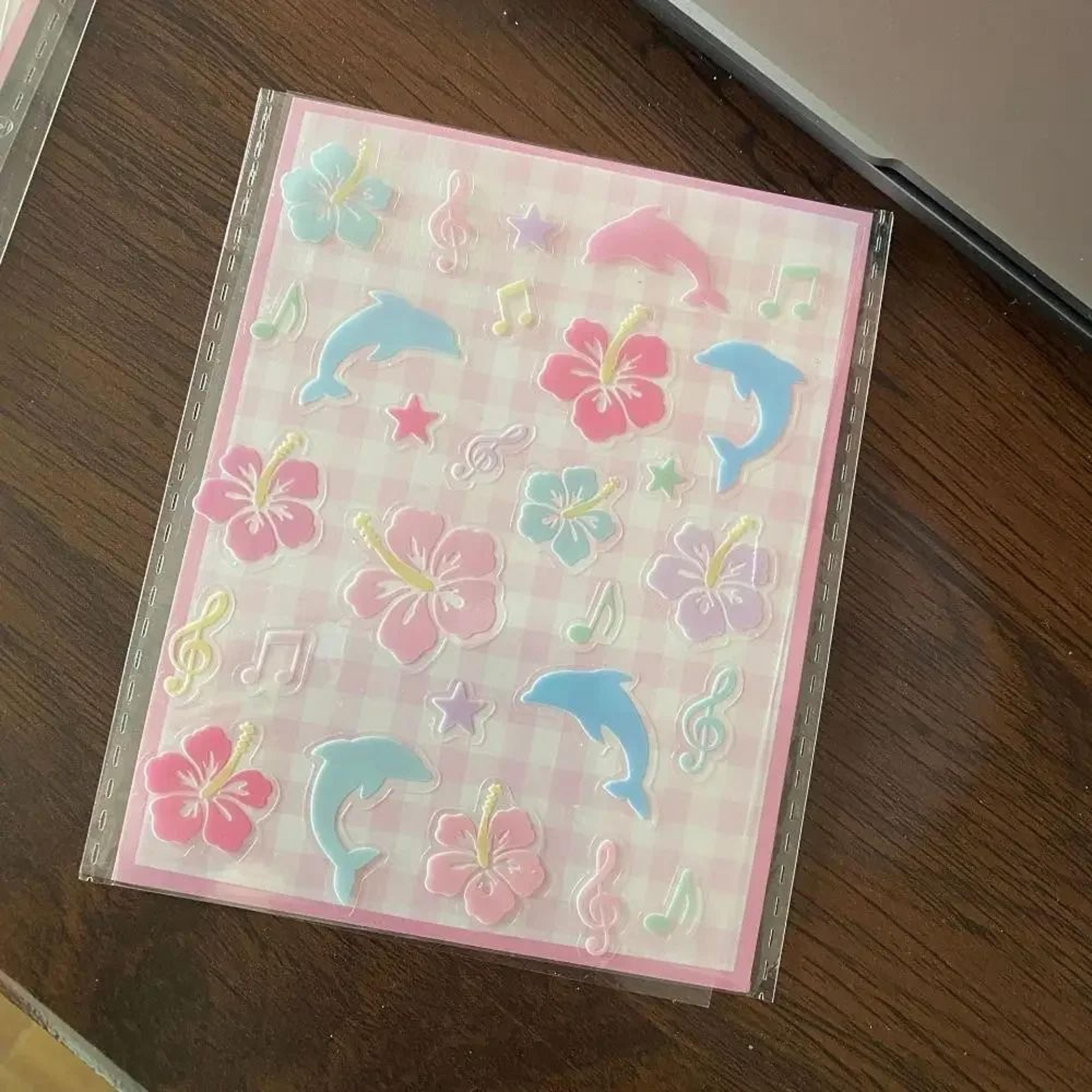 3D Cute Phone Case Stickers  Epoxy Dolphin  Hibiscus Adhesive Decals For Phone Cases Journals  DIY  1
