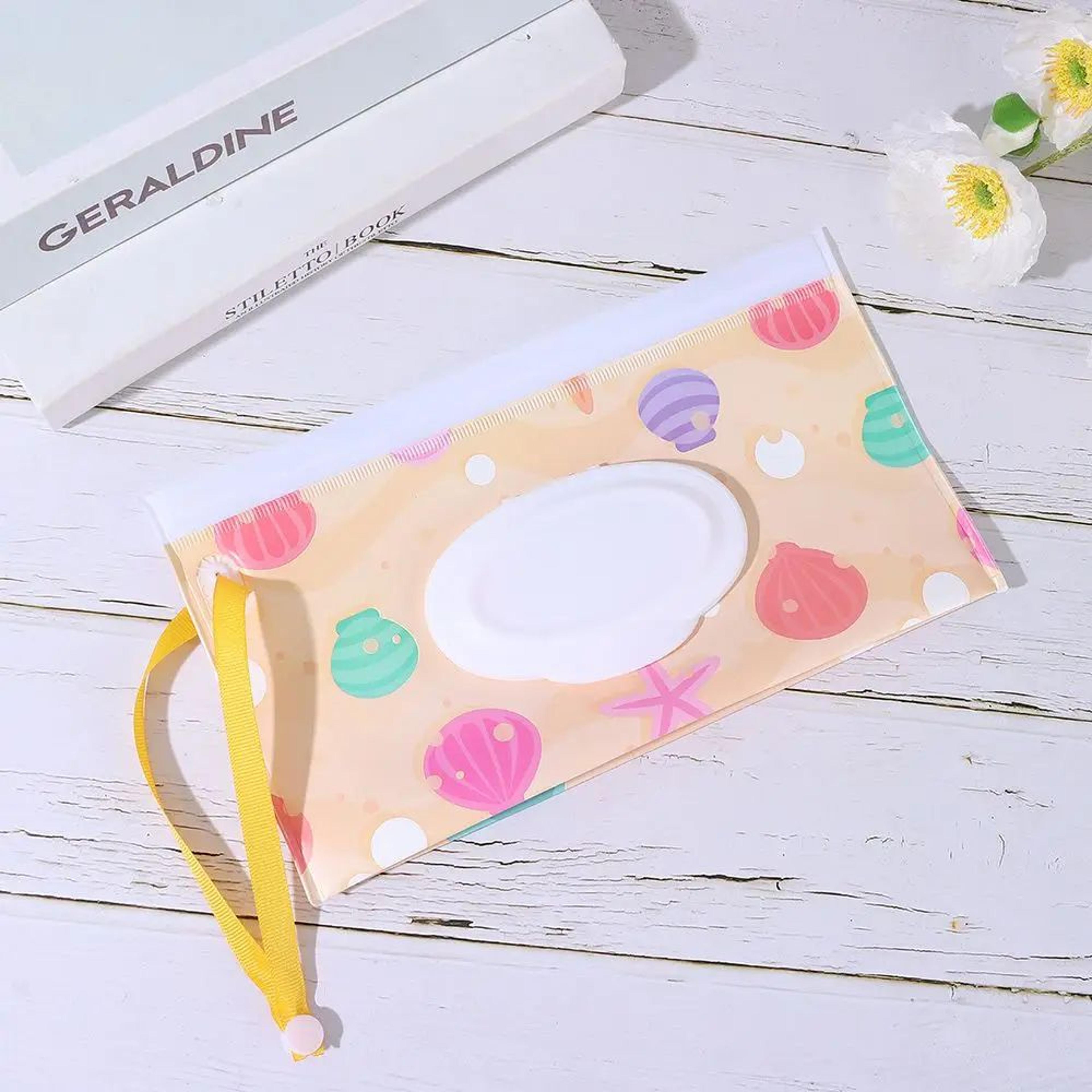 Reusable Baby Wet Wipe Pouch  Portable Refillable Wipes Holder Case With Flip Cover  Snap Strap For 4