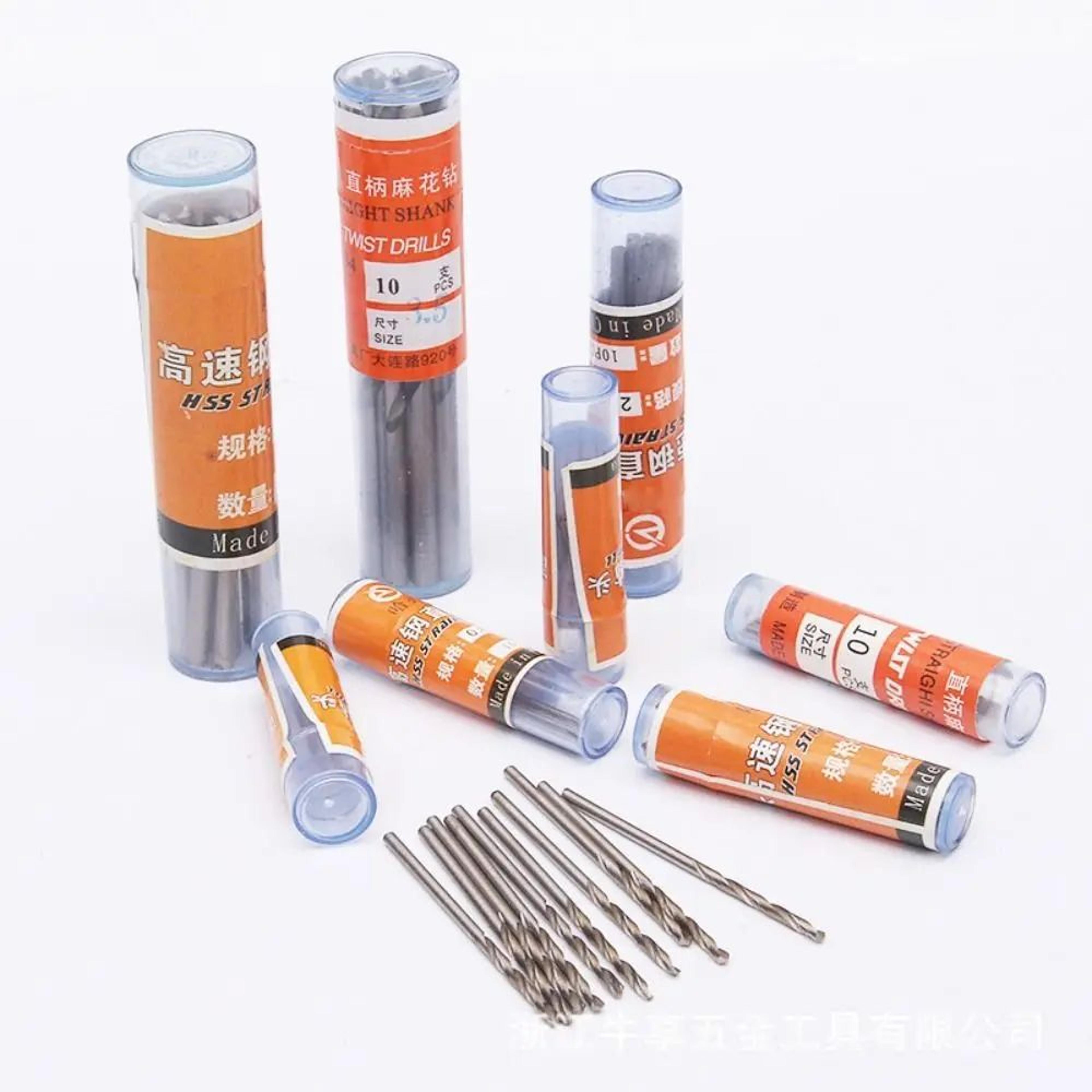 10pcs Mini HSS Twist Drill Bit Set  High Speed Steel Straight Shank Drill Bits For Woodworking  Pre 0