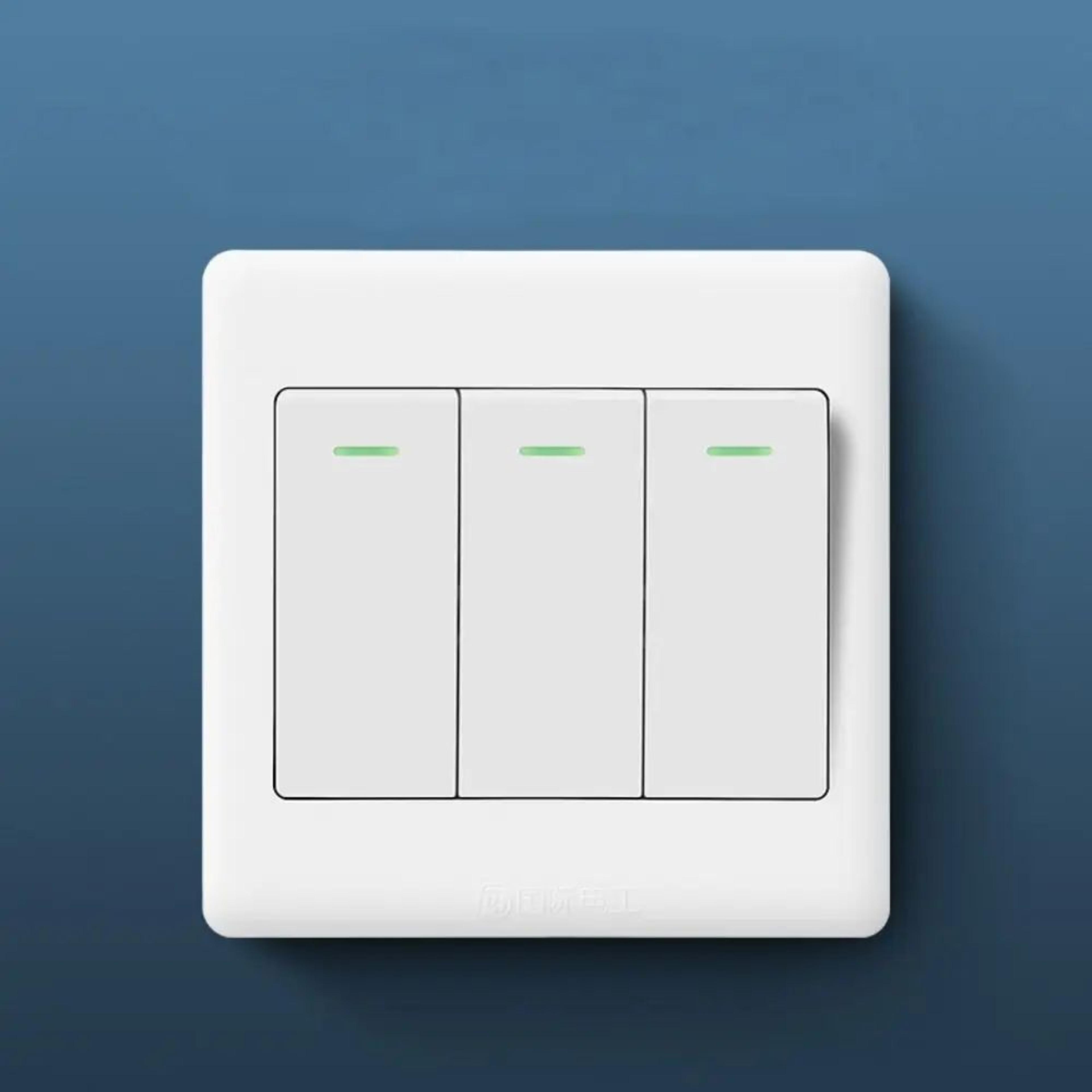 1234 Gang Wall Light Switch With Fluorescent Indicator  10A 250V FlameRetardant Push Button Switch 8