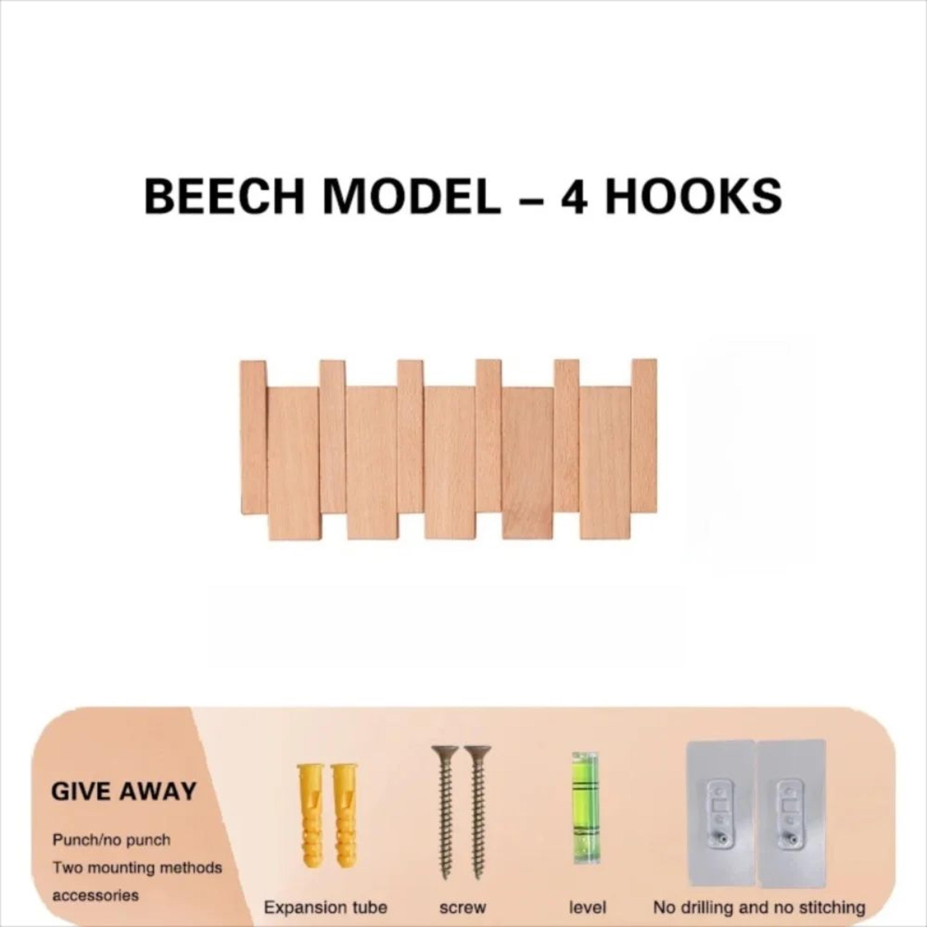 Wall Mounted Wooden Piano Key Coat Rack  Folding 8Hook Entryway Organizer For Coats Hats  Home Deco 9