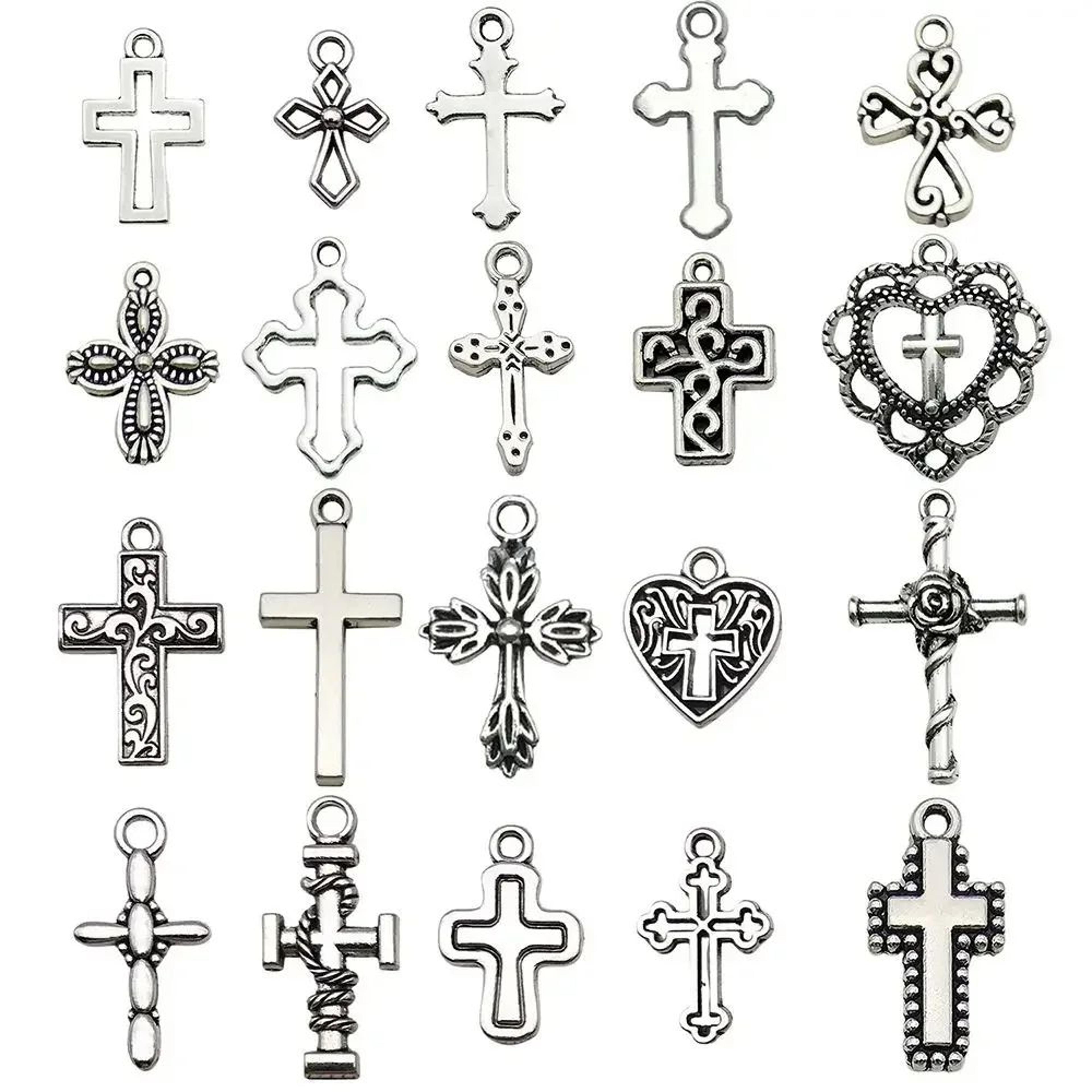 20pcs Vintage Cross Charms For Jewelry Making  Retro Zinc Alloy DIY Pendants For Bracelets Necklace 3