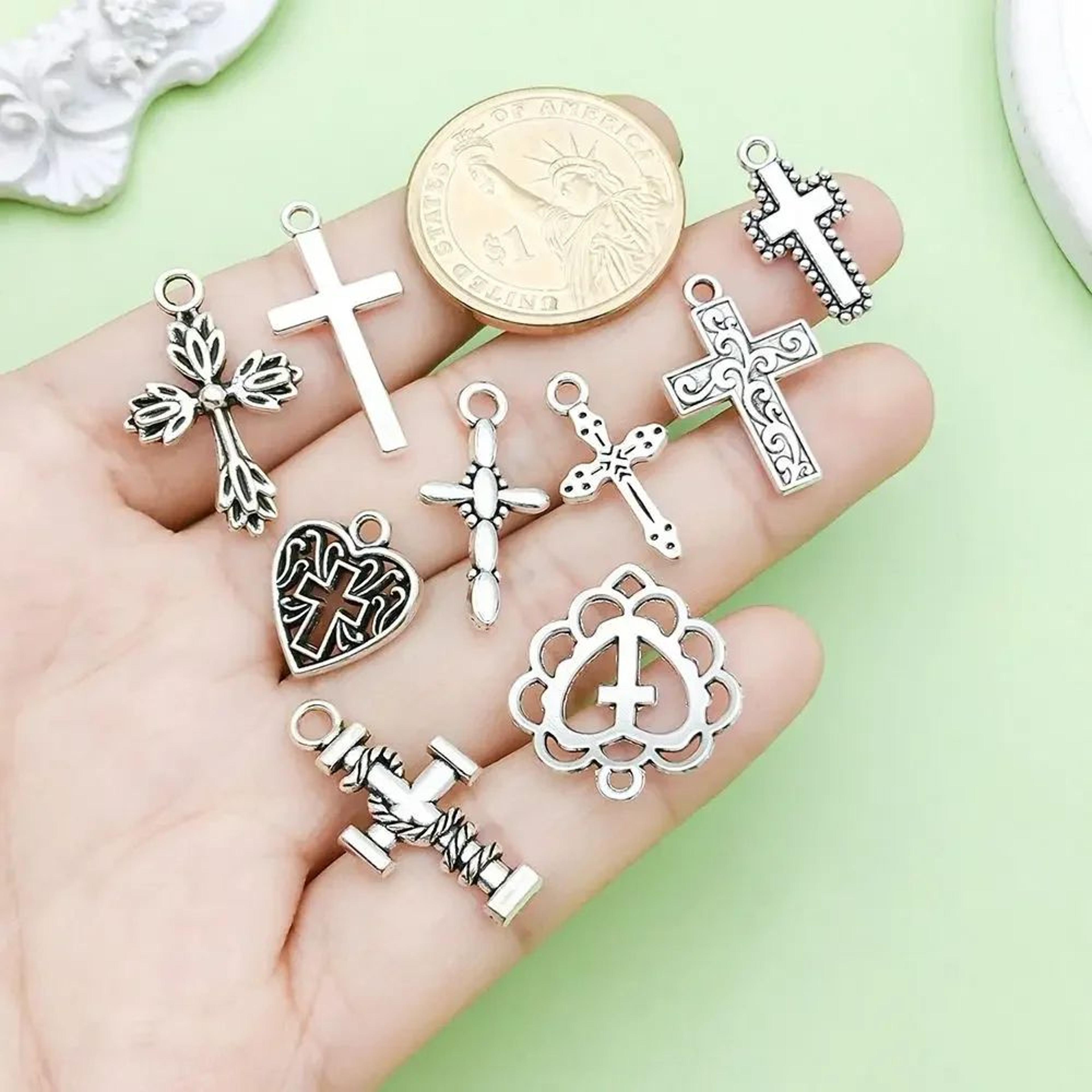20pcs Vintage Cross Charms For Jewelry Making  Retro Zinc Alloy DIY Pendants For Bracelets Necklace 1