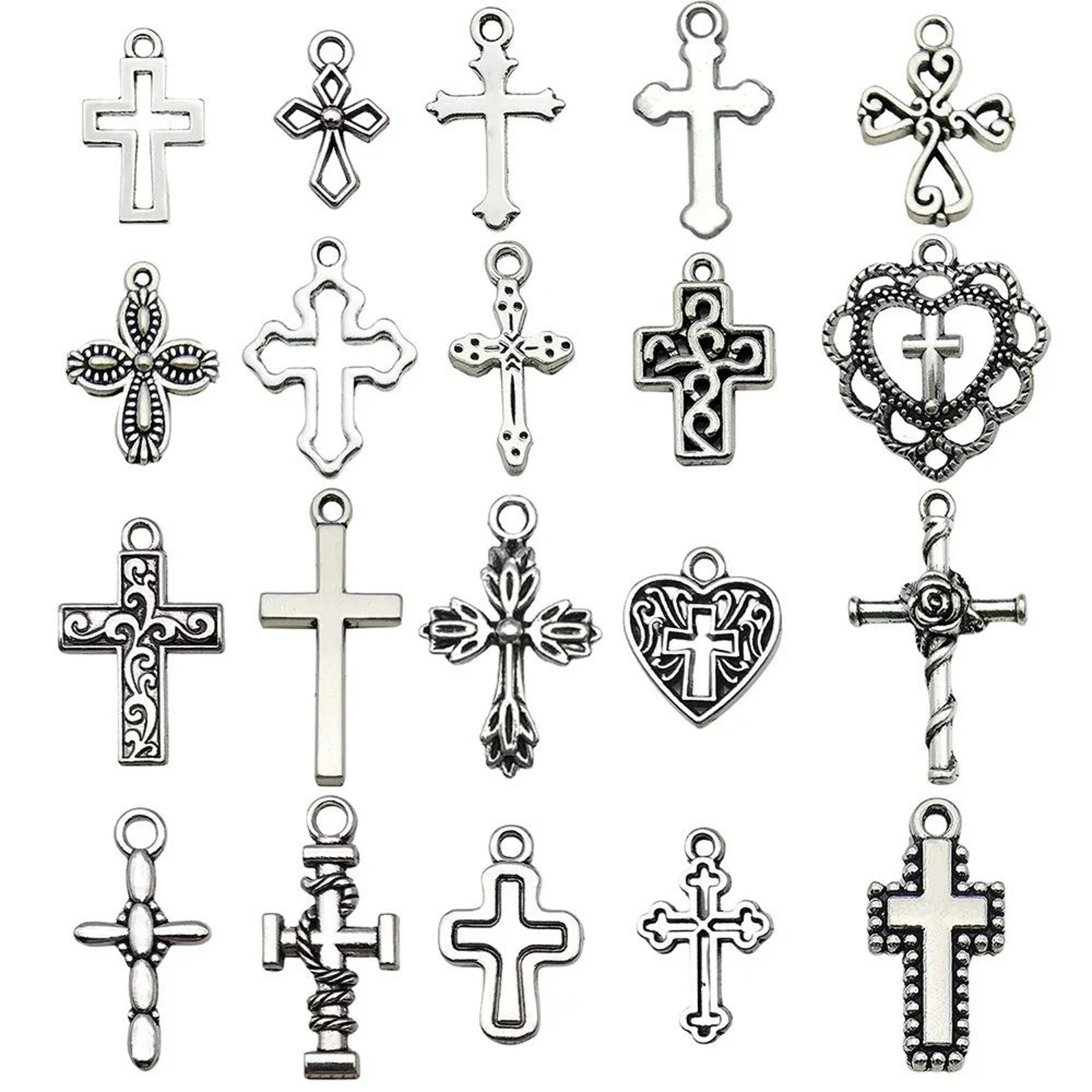 20pcs Vintage Cross Charms For Jewelry Making  Retro Zinc Alloy DIY Pendants For Bracelets Necklace 6