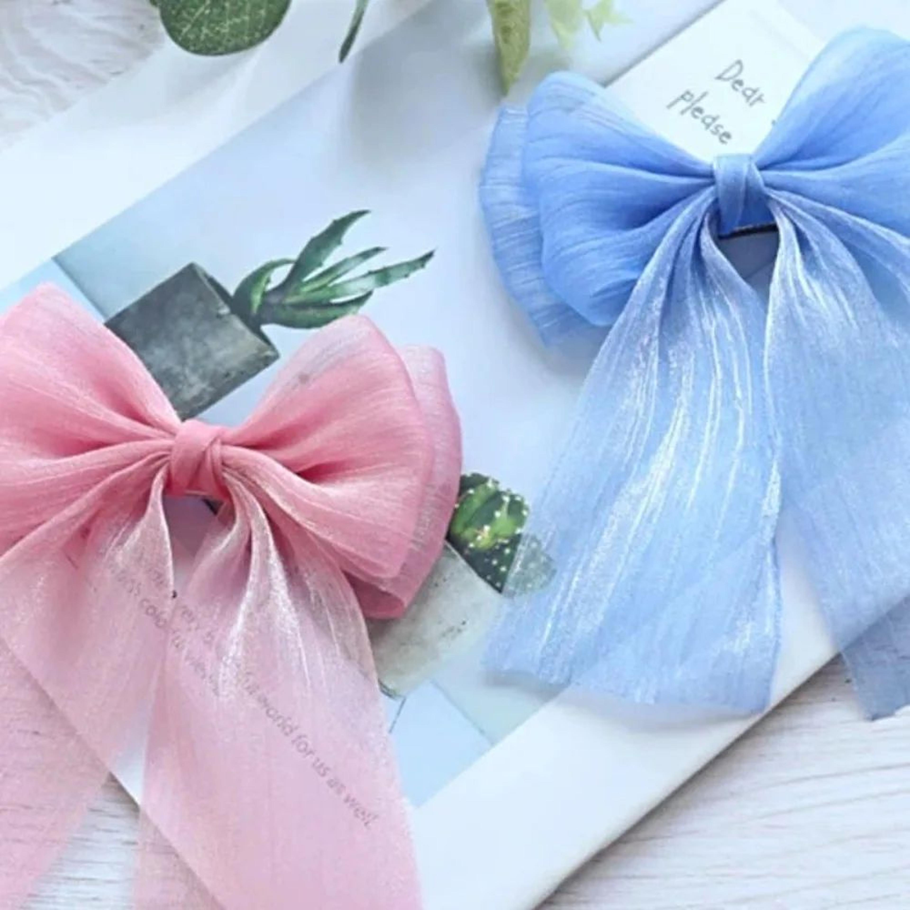 5M Pleated Chiffon Ribbon  236In Wide Tulle Ribbon For DIY Hair Bows Bouquets Gift Wrapping  Weddin