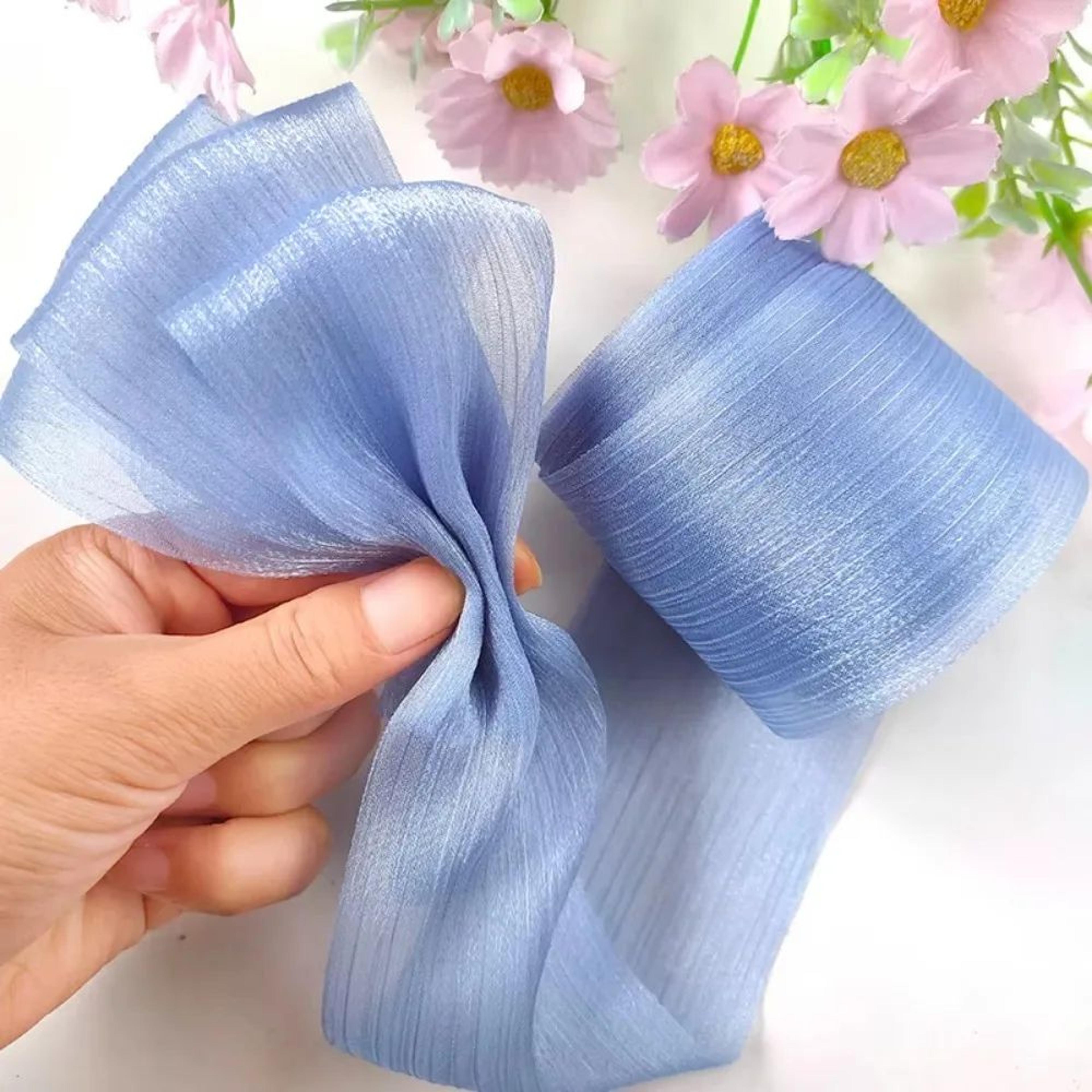 5M Pleated Chiffon Ribbon  236In Wide Tulle Ribbon For DIY Hair Bows Bouquets Gift Wrapping  Weddin 6