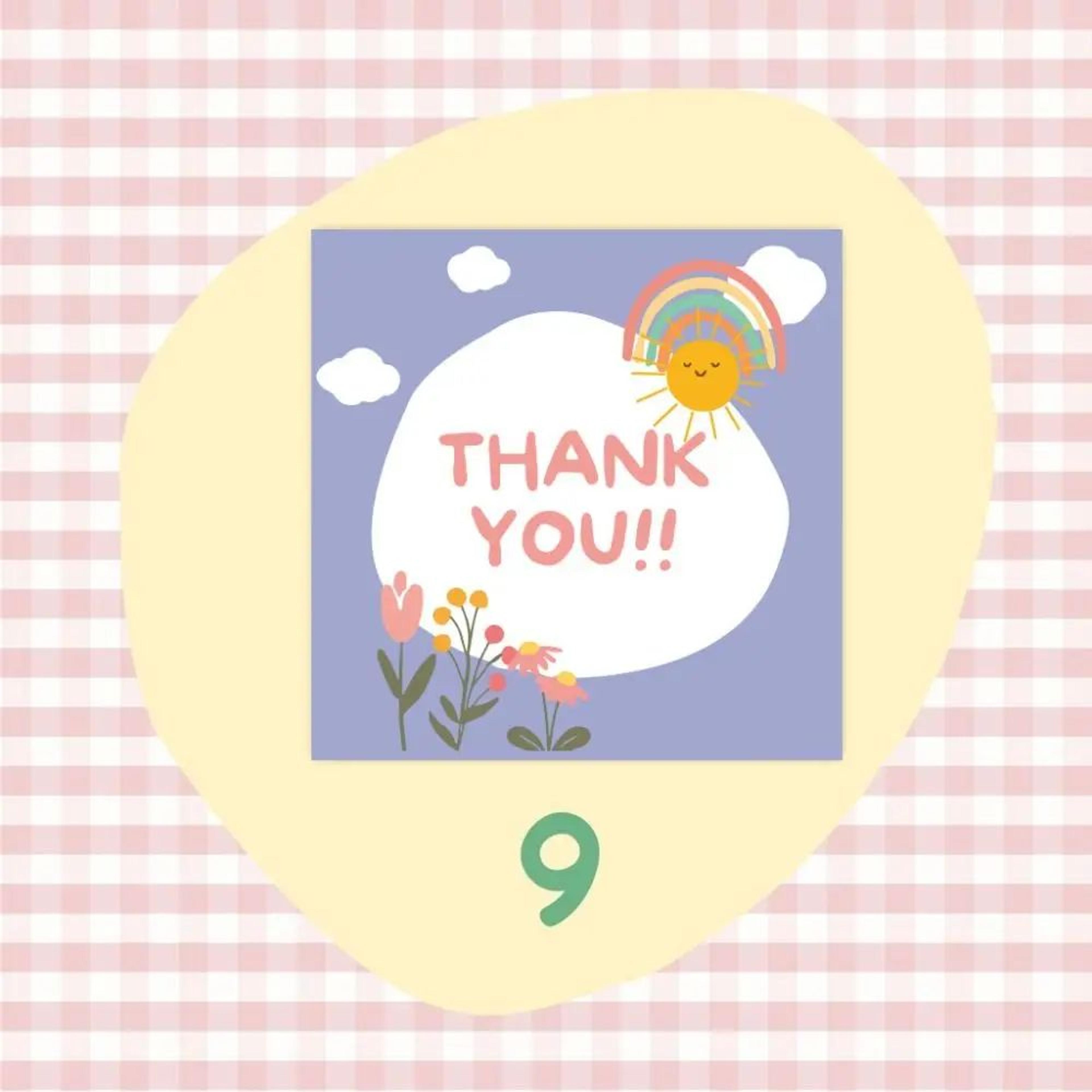 50pcs Cartoon Flower Thank You Cards  Multicolor Gratitude Cards For Gifts Parties Small Business   2