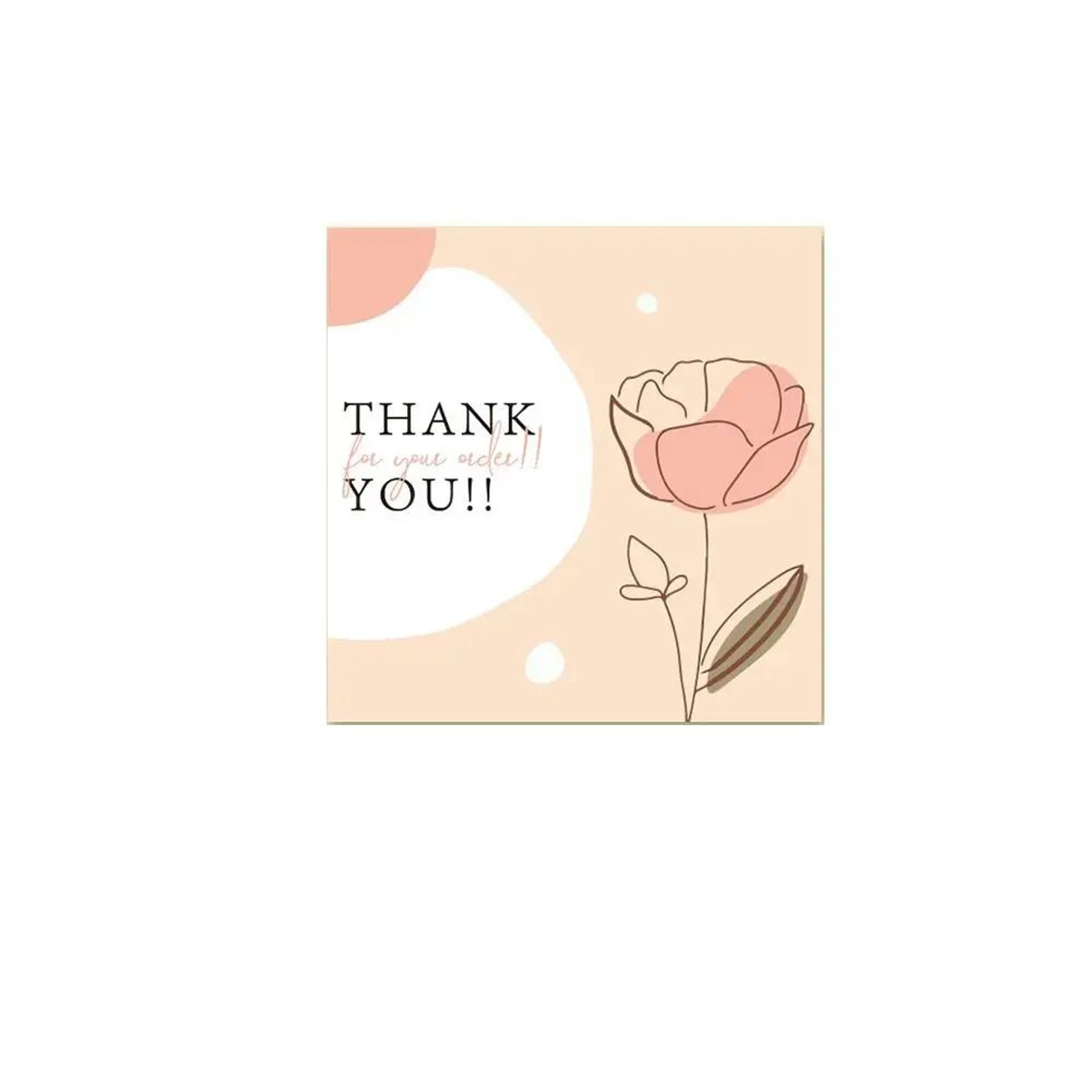 50pcs Cartoon Flower Thank You Cards  Multicolor Gratitude Cards For Gifts Parties Small Business   11