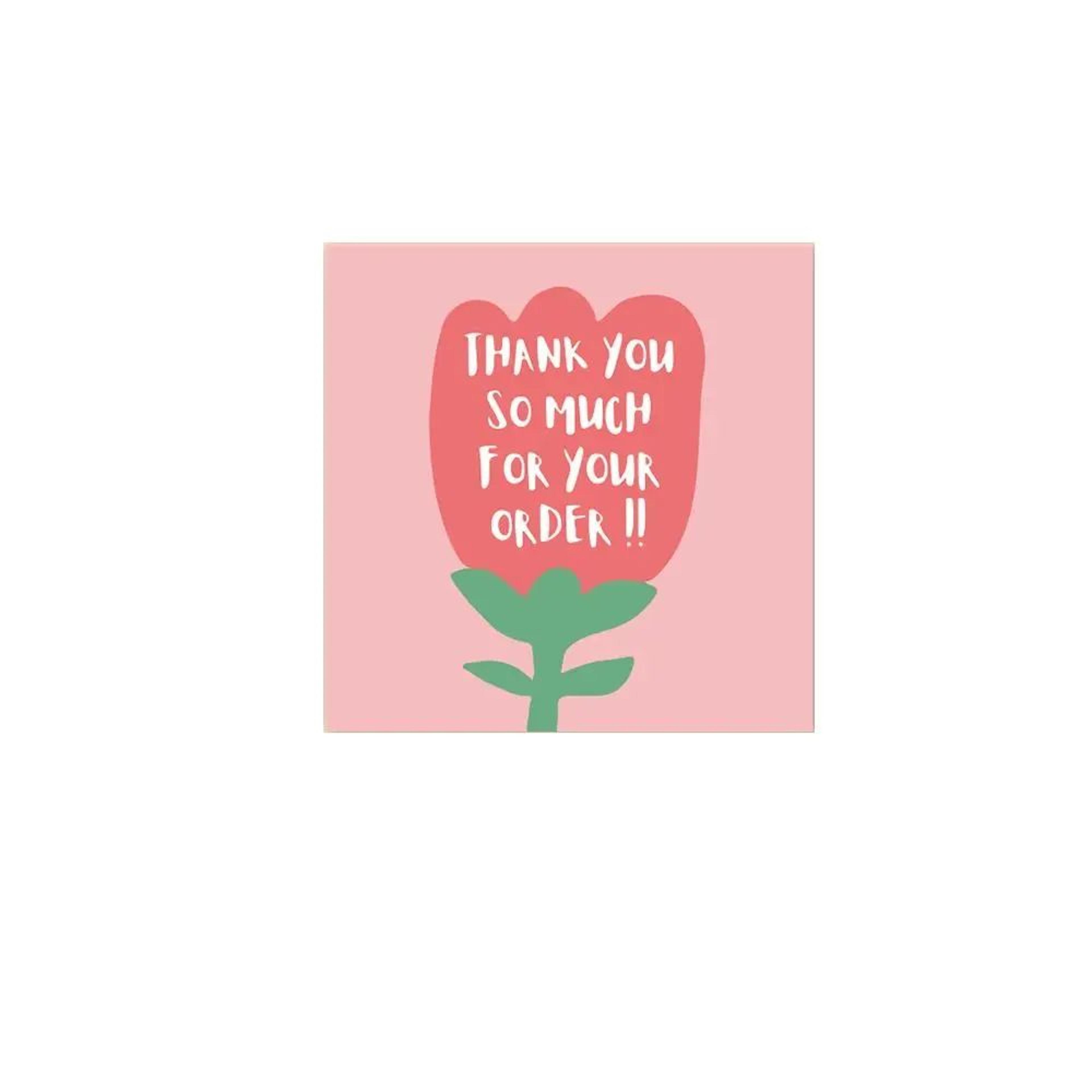 50pcs Cartoon Flower Thank You Cards  Multicolor Gratitude Cards For Gifts Parties Small Business   12