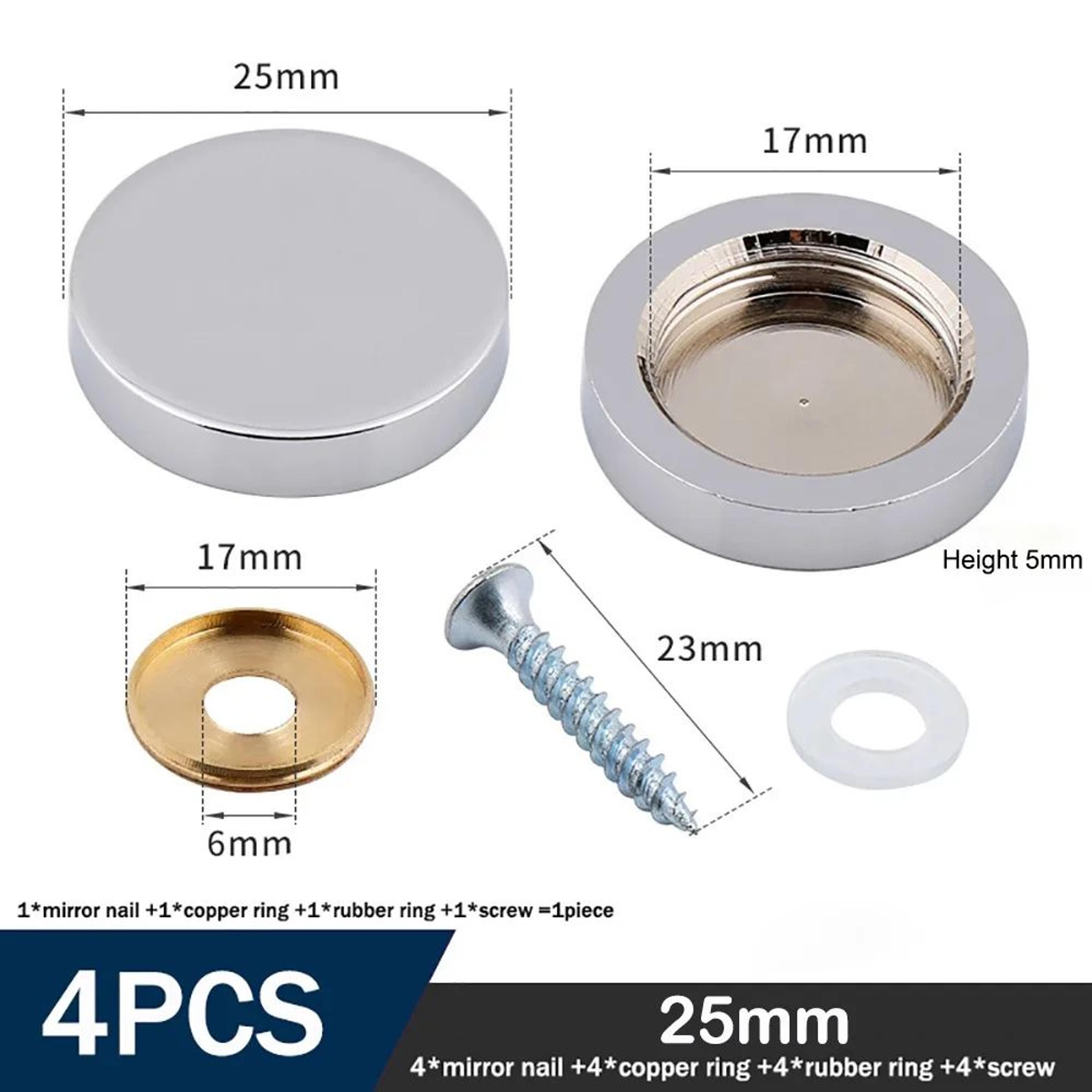 4pcs Copper Mirror Fixing Screws  Polished Chrome Decorative Cap Covers For Glass Furniture Mirrors 13