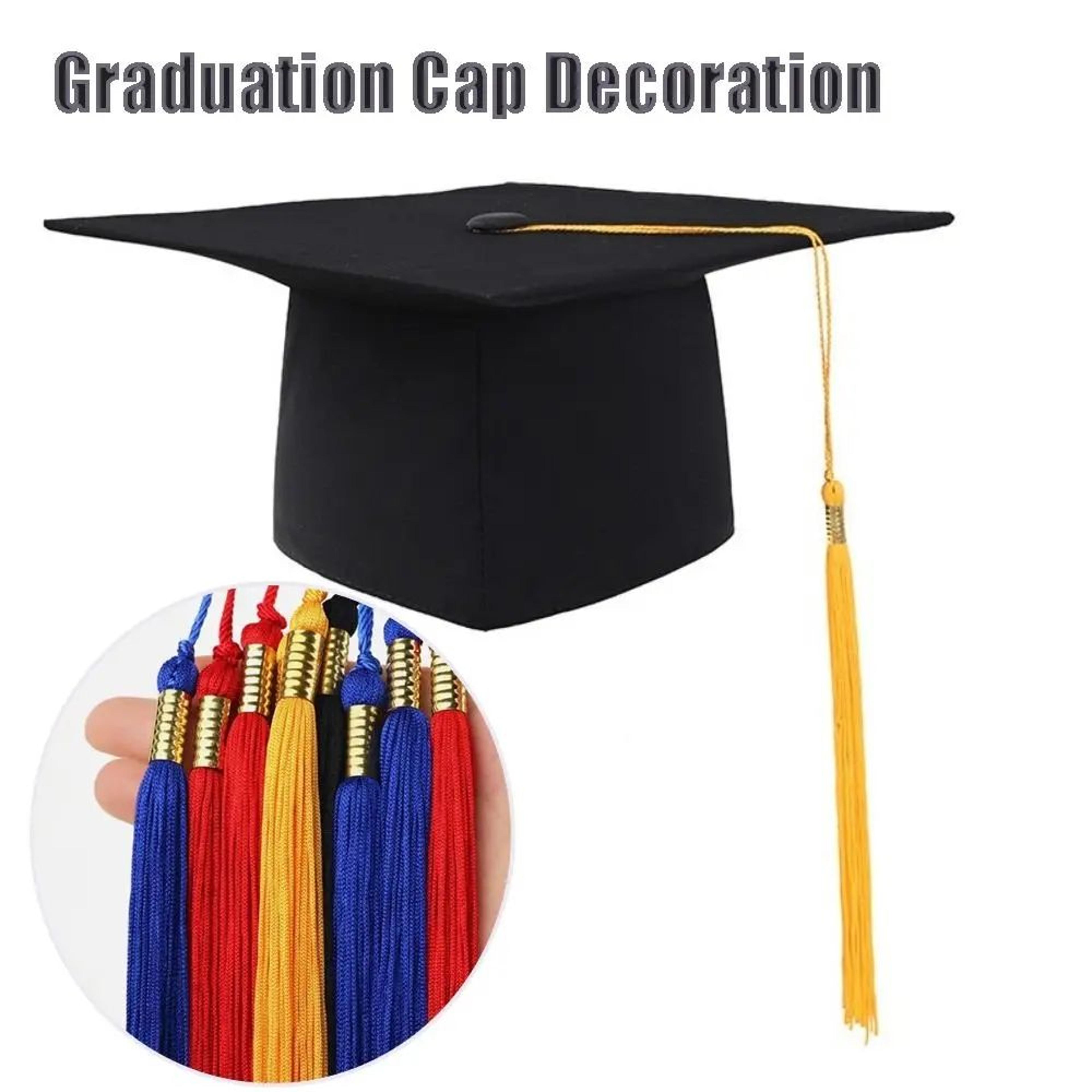Golden Graduation Tassel  Long Fringe Academic Cap Pendant With Hanging Rope For Graduation Party   3