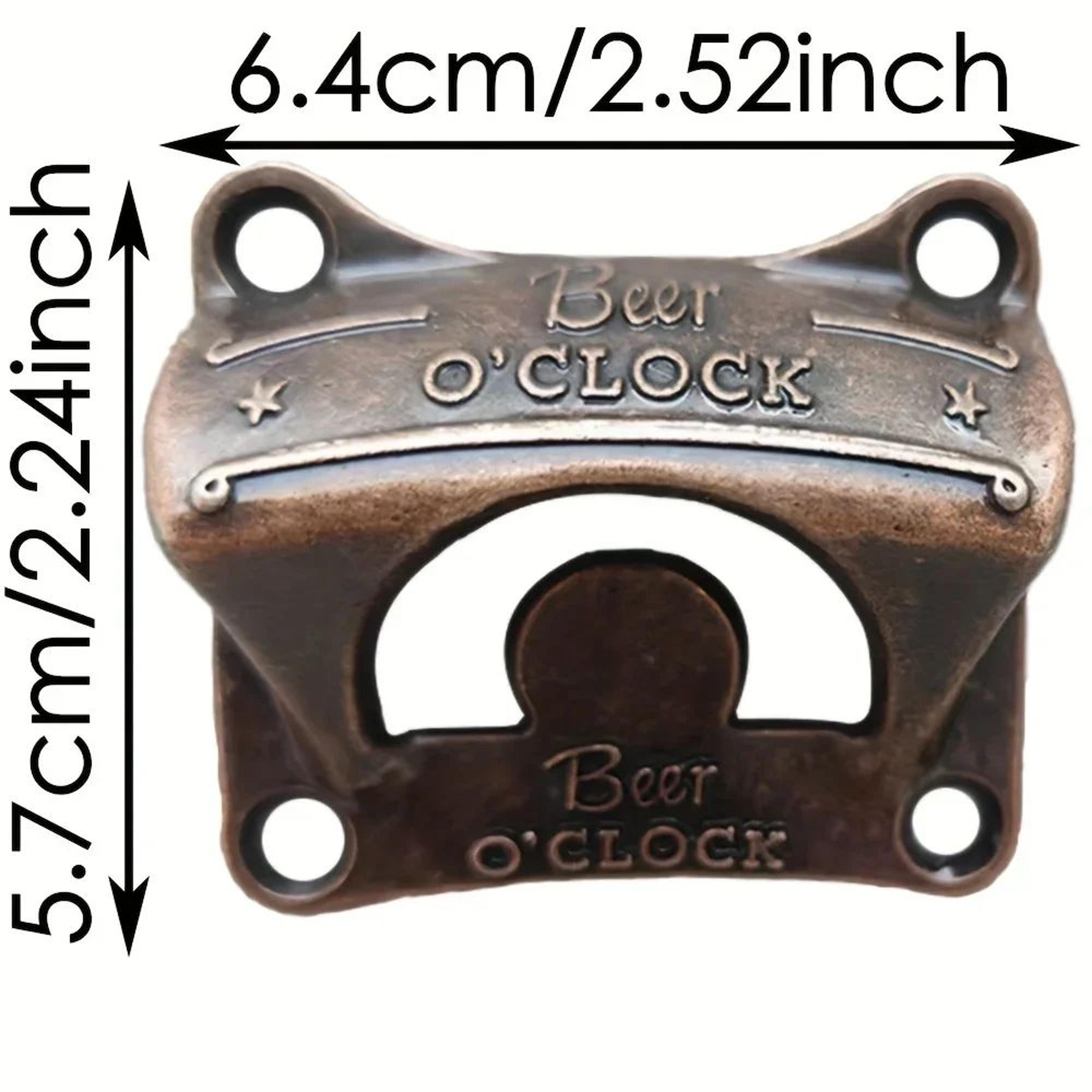 Beer OClock WallMounted Bottle Opener  Retro Zinc Alloy Beer Opener For Bar Kitchen  BBQ Decor 5