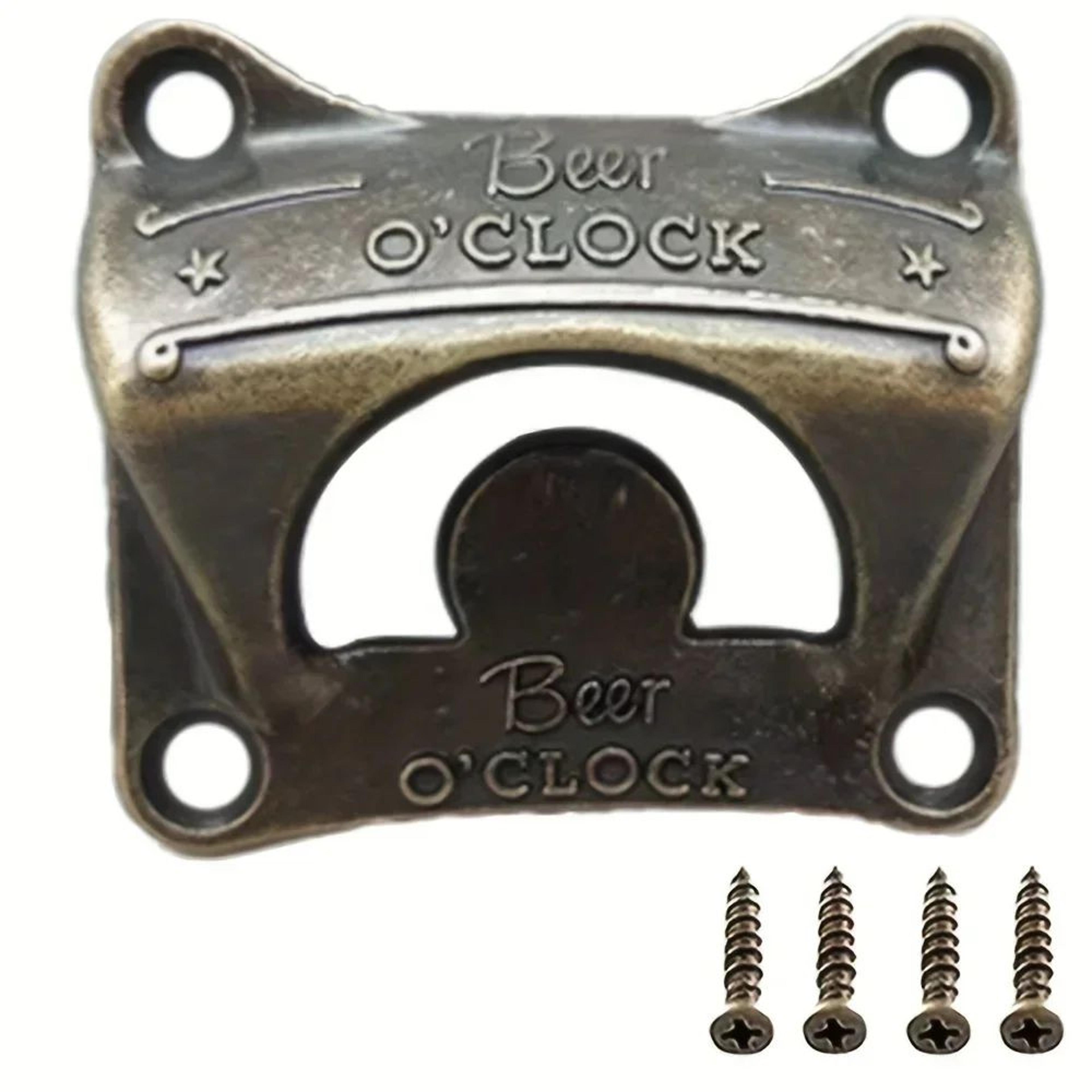 Beer OClock WallMounted Bottle Opener  Retro Zinc Alloy Beer Opener For Bar Kitchen  BBQ Decor 7