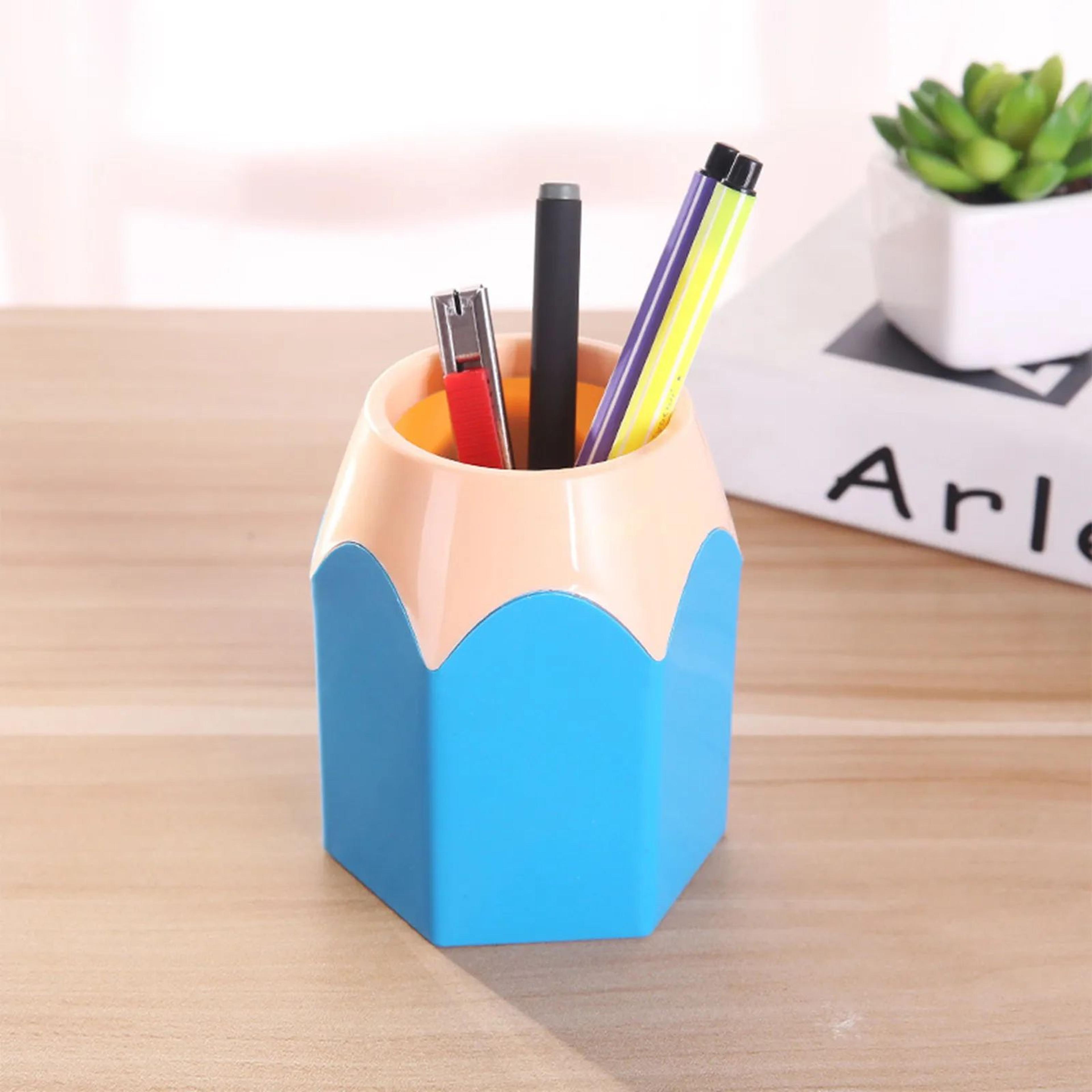 Cute PencilShaped Pen Holder  Multifunctional Desktop Pencil Storage  Makeup Brush Organizer 6