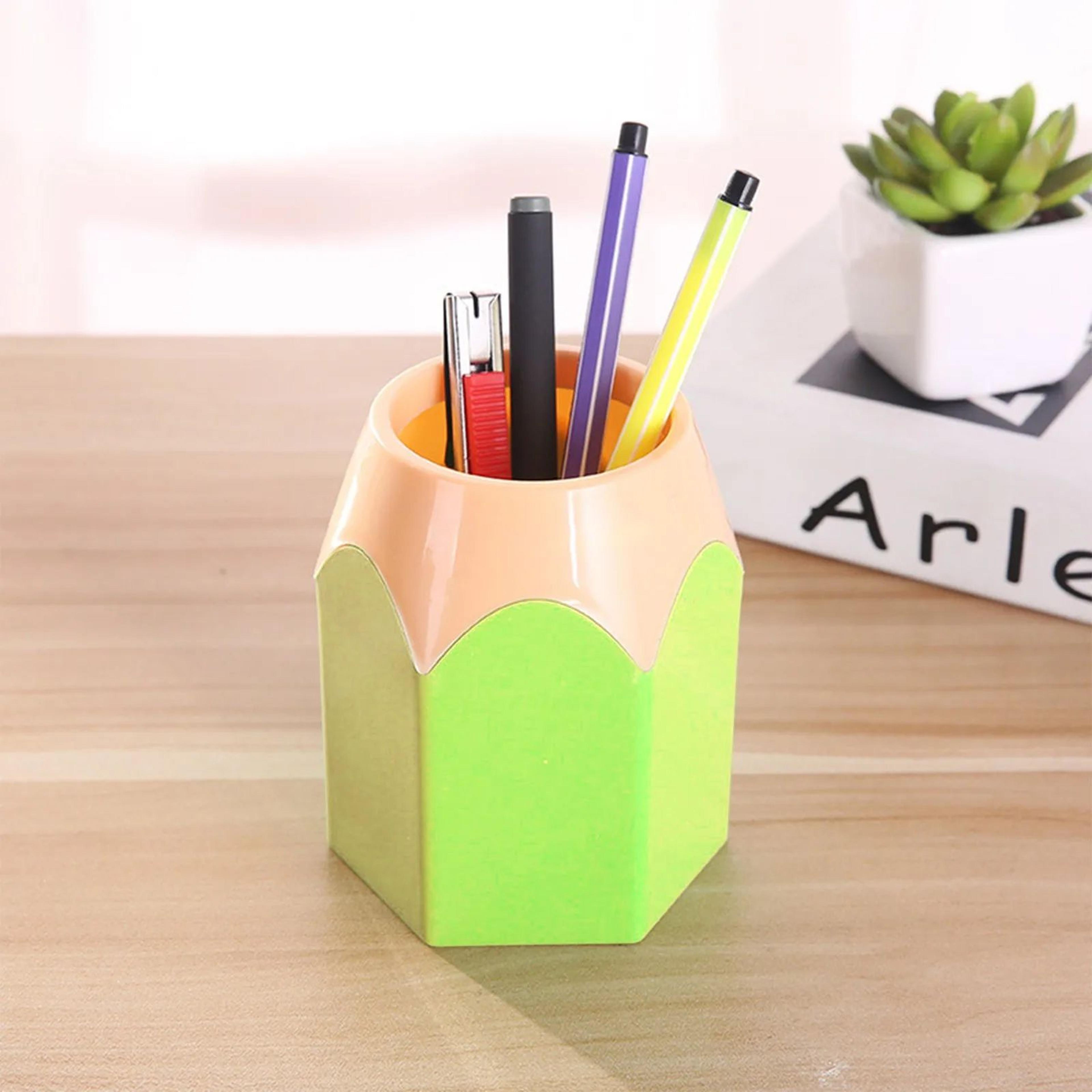 Cute PencilShaped Pen Holder  Multifunctional Desktop Pencil Storage  Makeup Brush Organizer 7