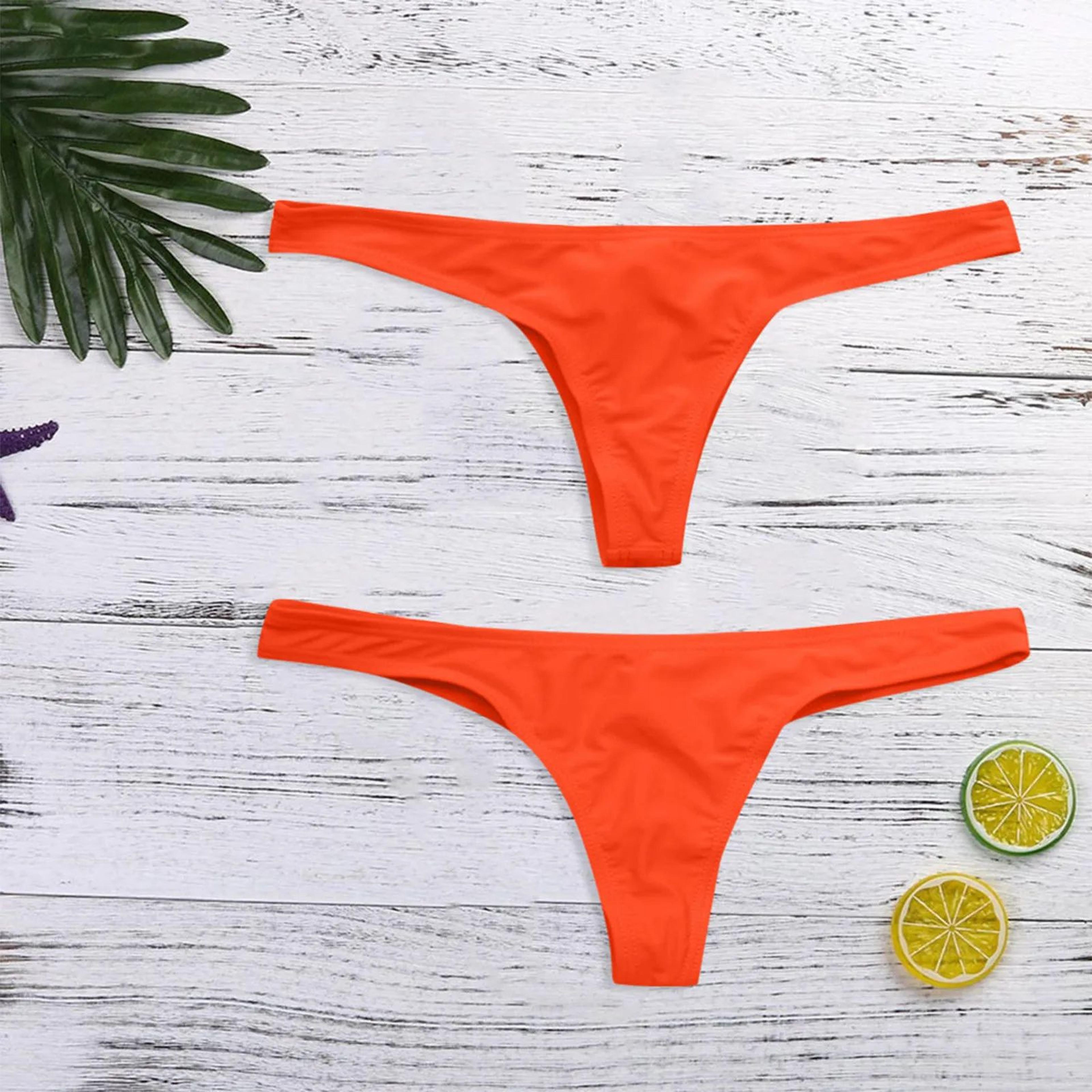 Womens Brazilian Micro Bikini Bottom  Solid GString Thong Tanga Swimwear Briefs For Beach  Pool 3