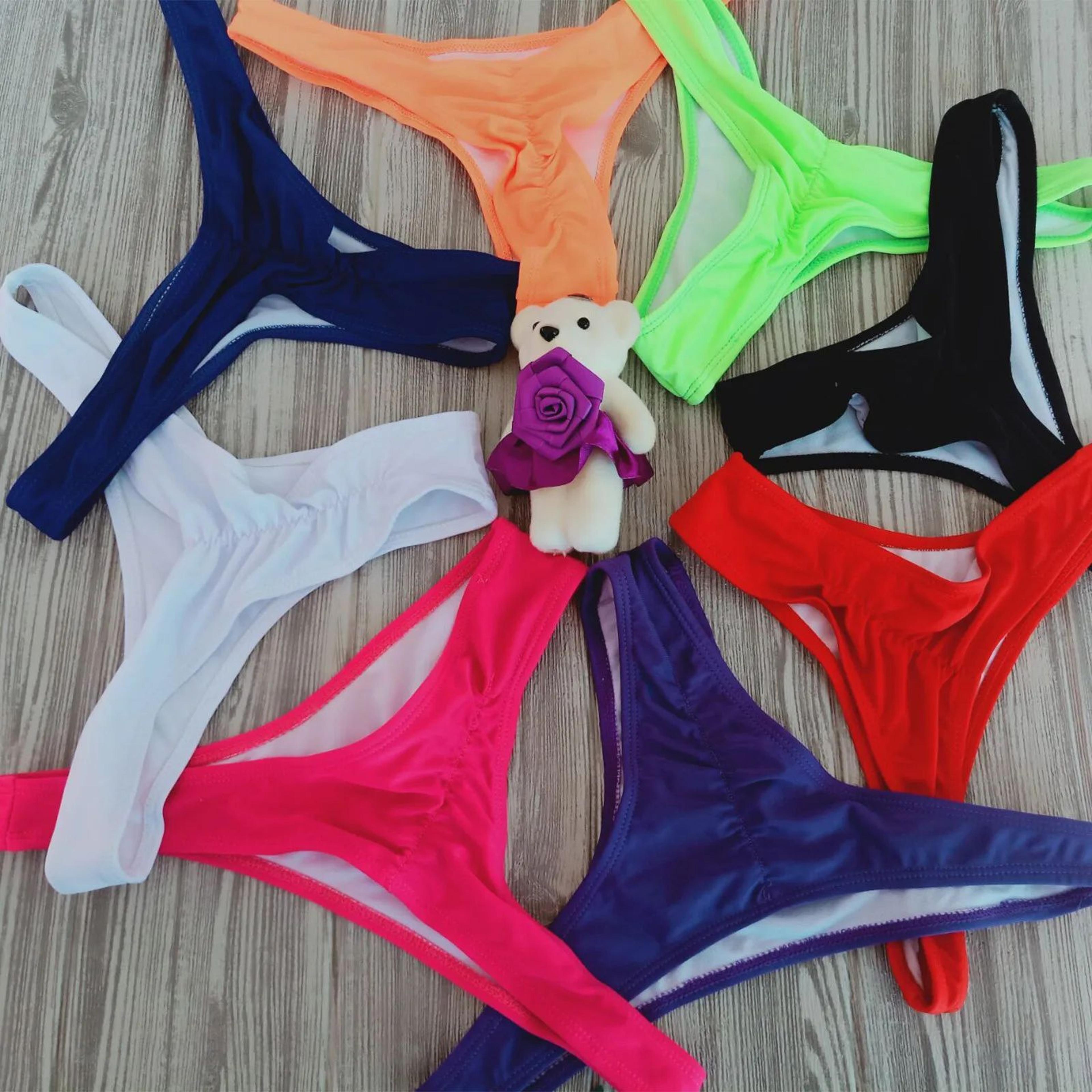 Womens Brazilian Micro Bikini Bottom  Solid GString Thong Tanga Swimwear Briefs For Beach  Pool 4
