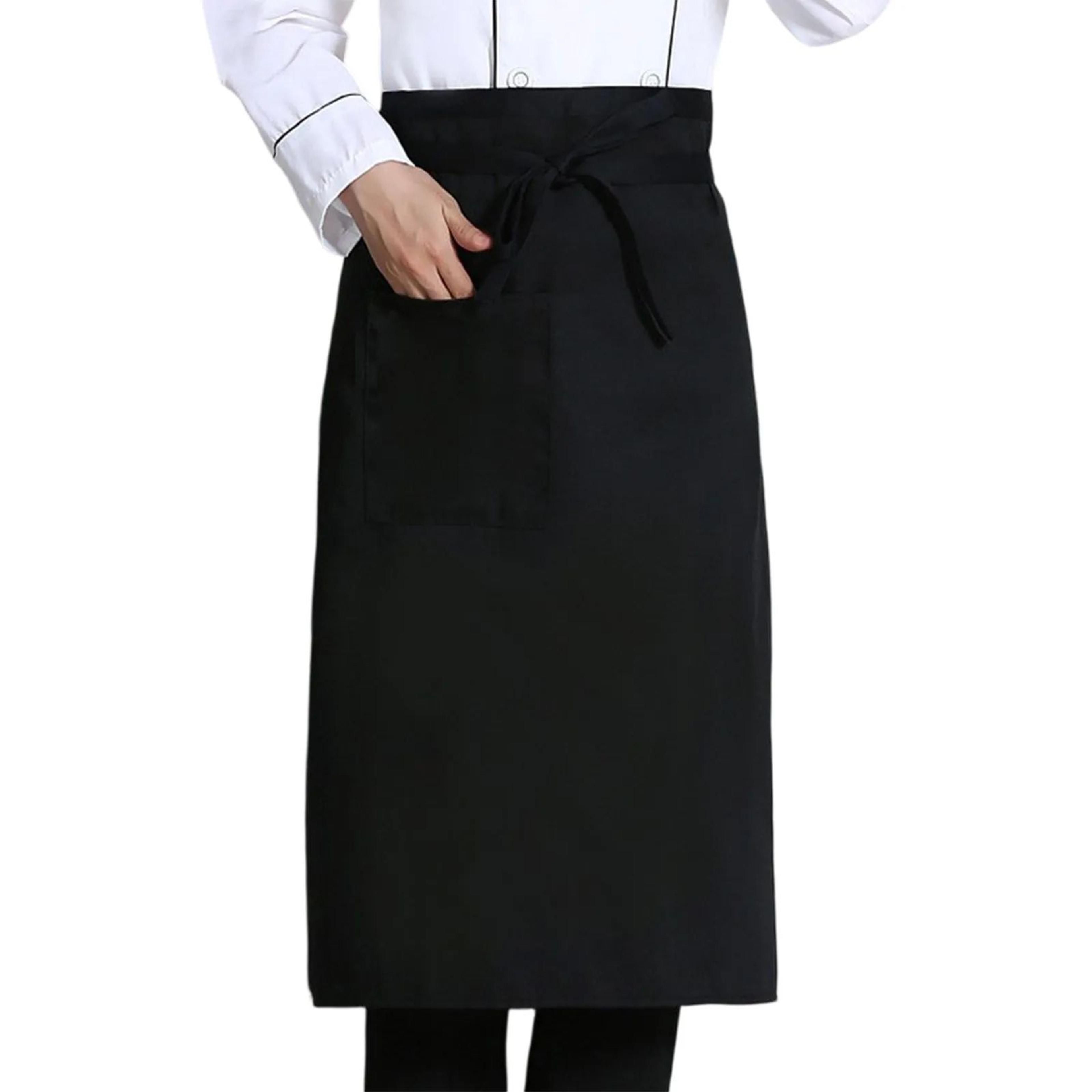 Striped Chef Half Apron  Adjustable Polyester Waist Apron With Pocket For Cooking Catering Restaura 1