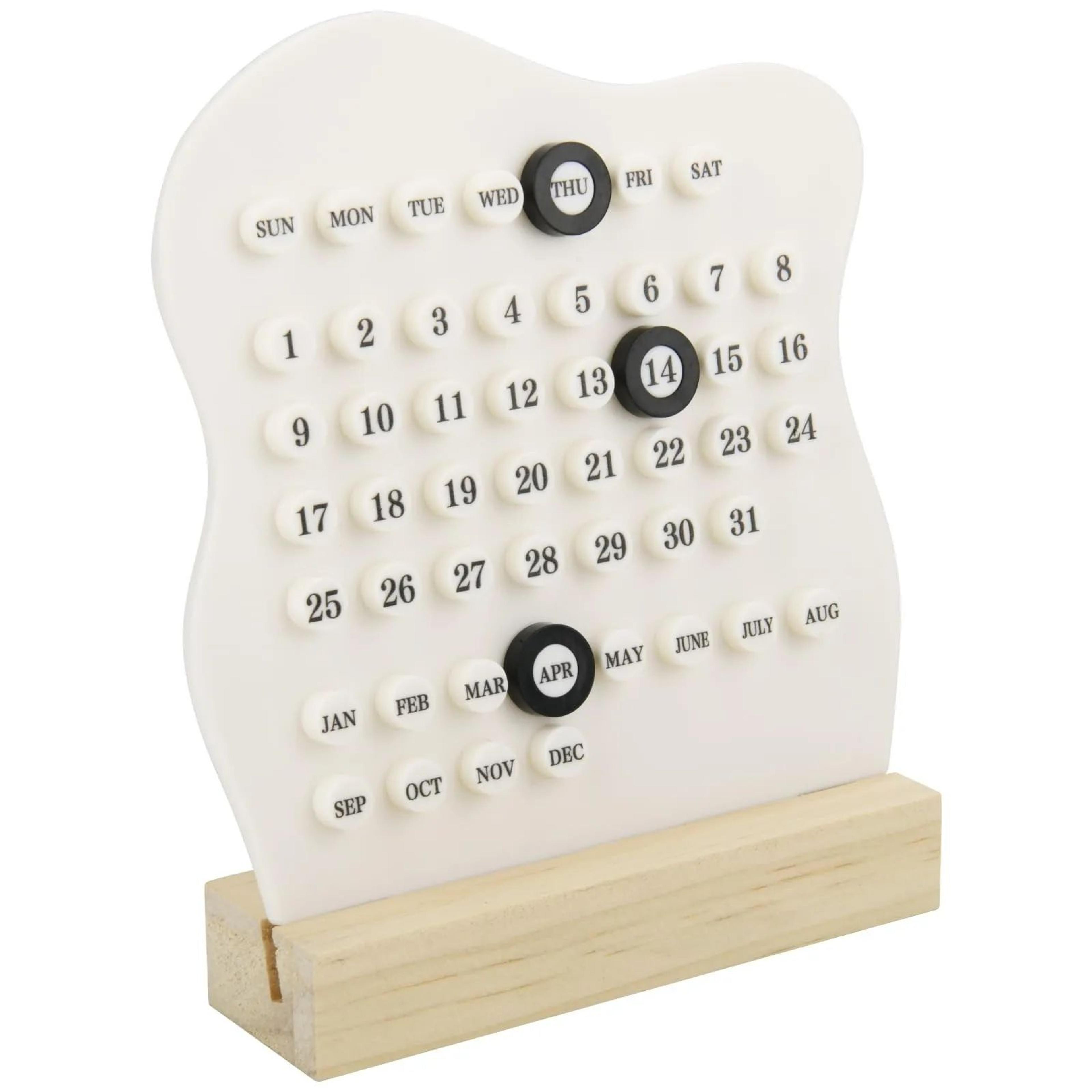 Mini DIY Wooden Perpetual Calendar  Adjustable Month Date Week Display Montessori Desktop Calendar  2