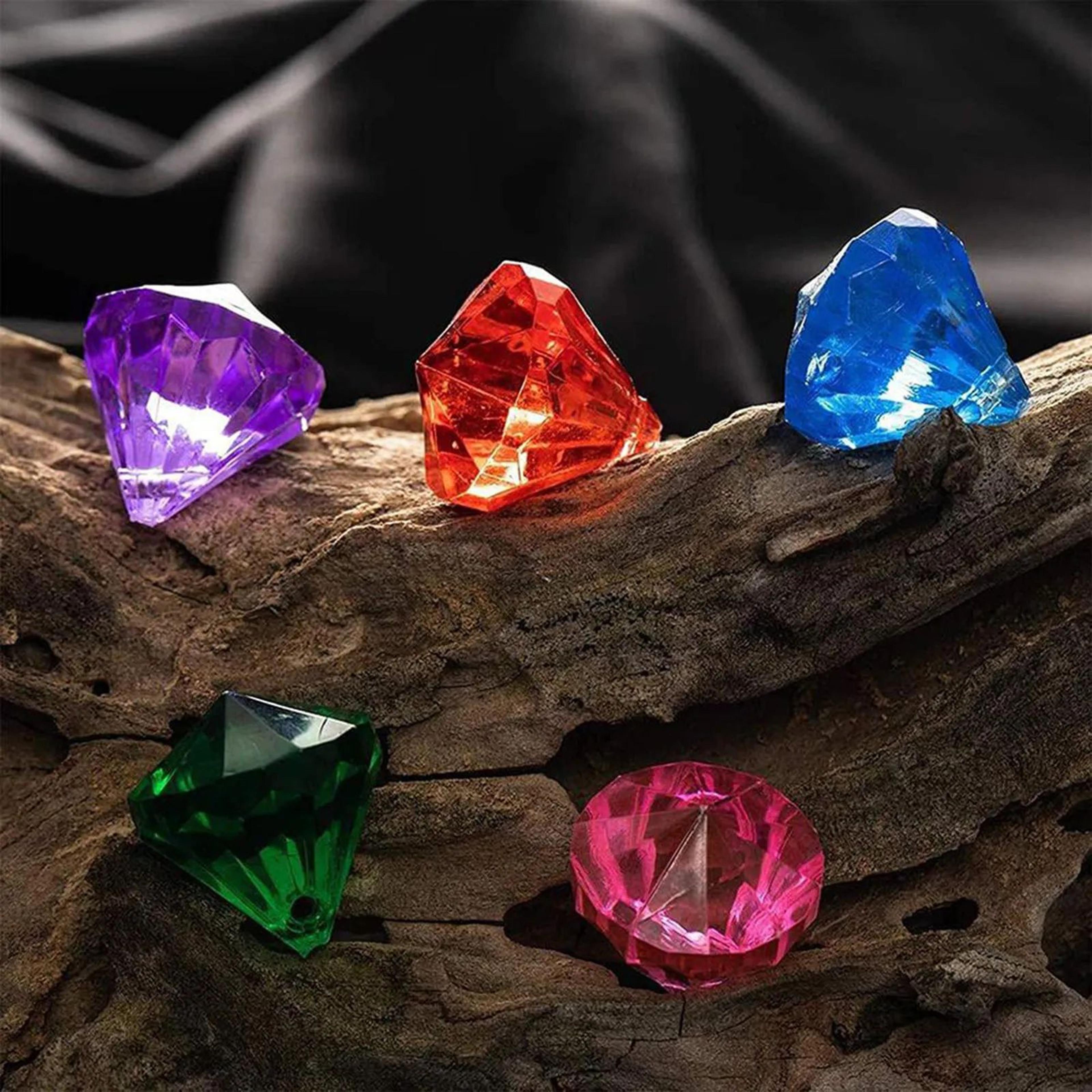 10pcs Diving Diamond Treasure Set  Colorful Gem Pool Toys With Pirate Chest For Kids Swimming Games 5