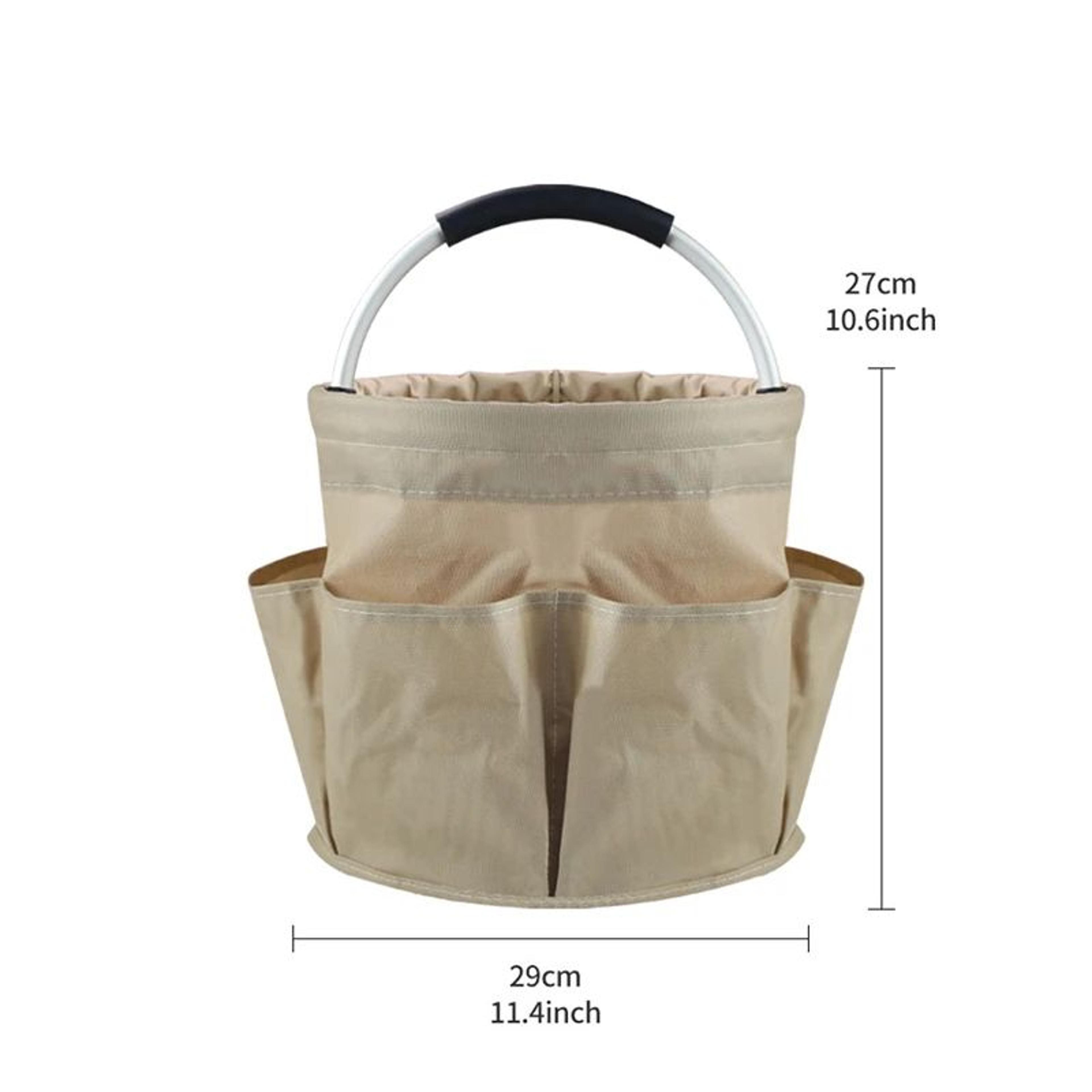 Portable Garden Tool Storage Basket  Large Capacity MultiPocket Folding Outdoor Picnic Beach Carry  5