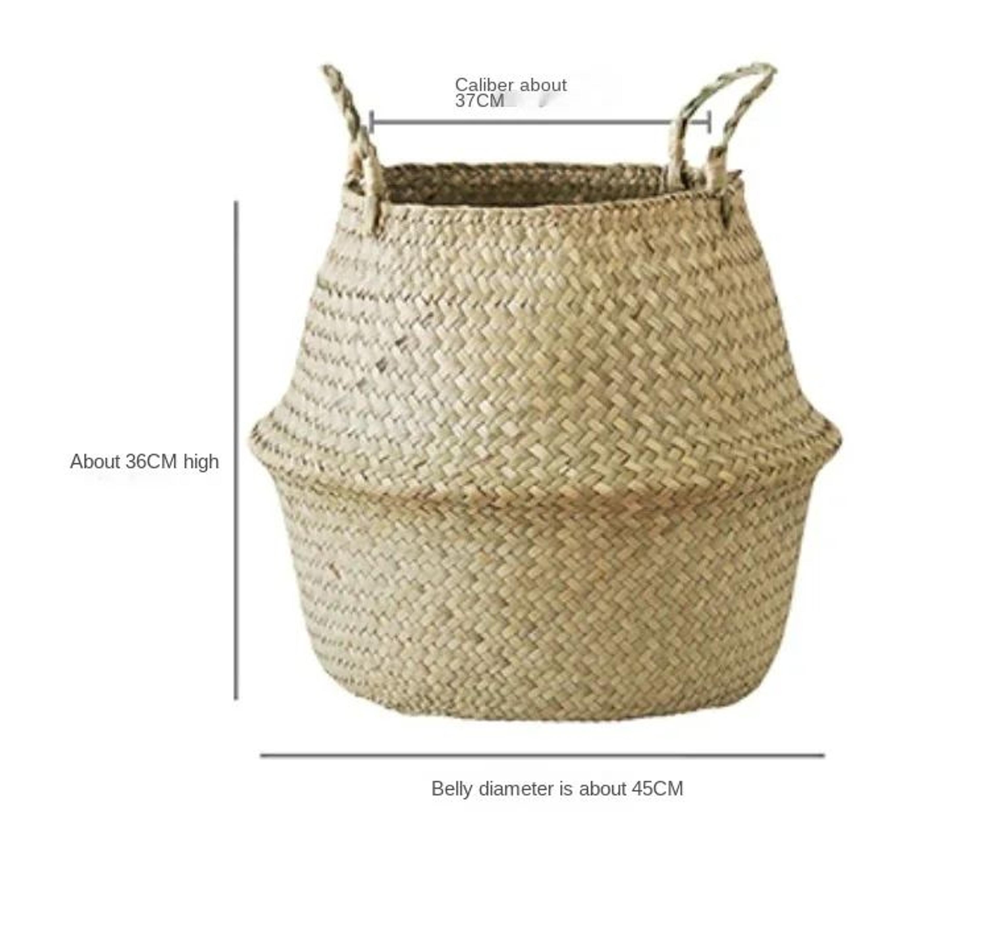 Wicker Storage Basket  Seagrass Woven Flower Pot Planter Decorative Laundry Basket  Household Organ 11