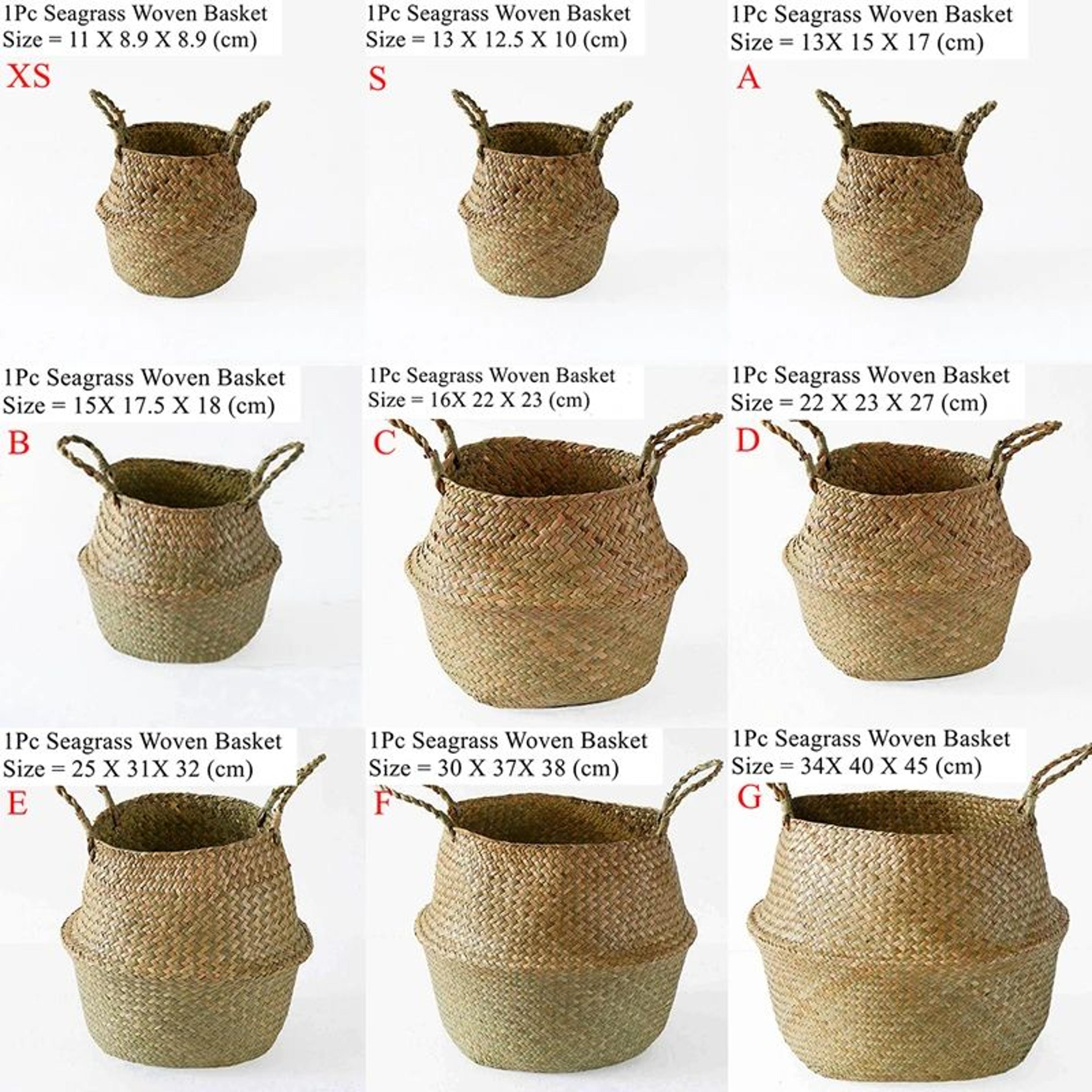Seagrass Wicker Storage Basket  Woven Folding Plant Pot Cover Laundry Organizer  Home Garden Decora 5