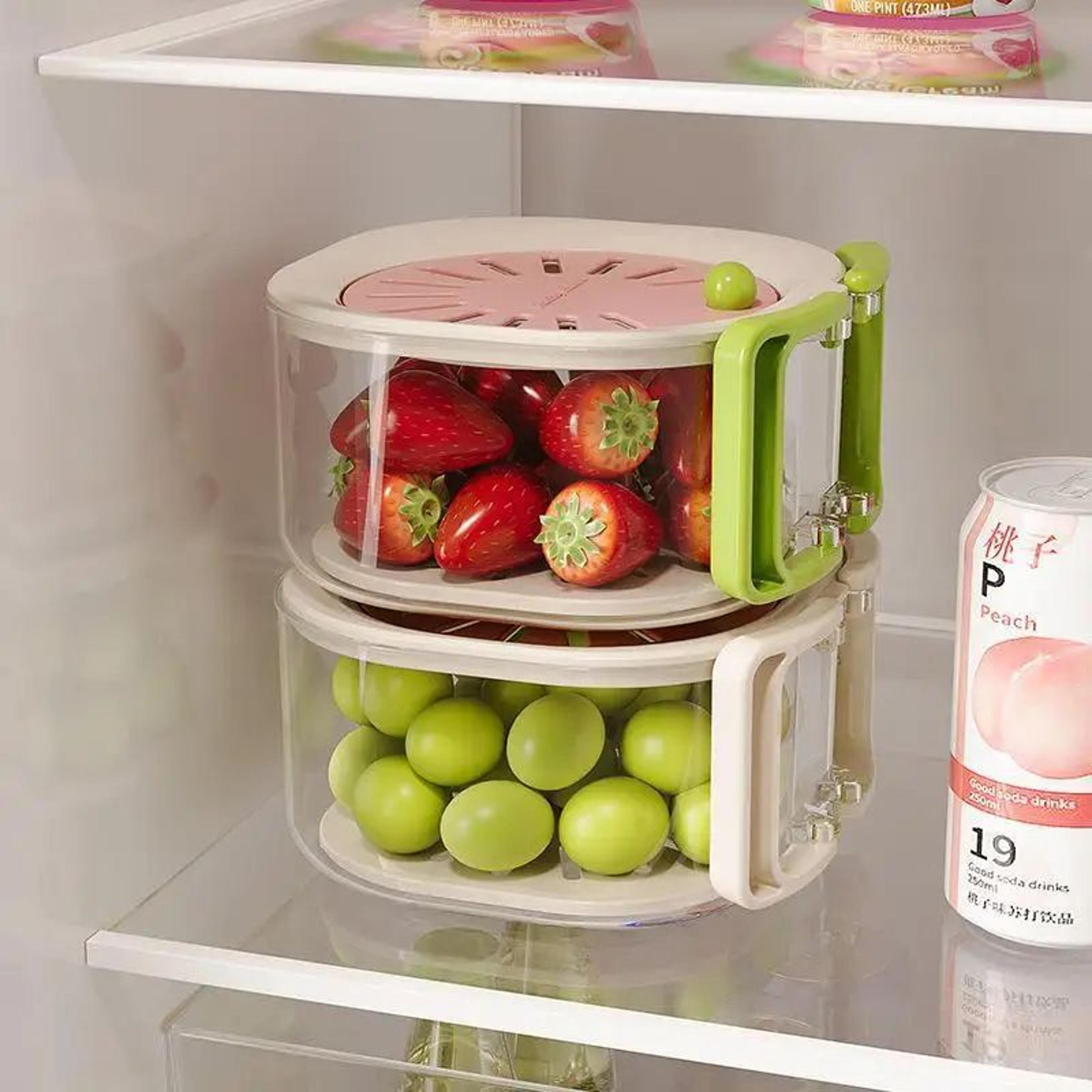 2in1 Vegetable Washing Basin  DoubleLayer Fruit  Veggie Strainer With Lid Drain Basket For Kitchen  3