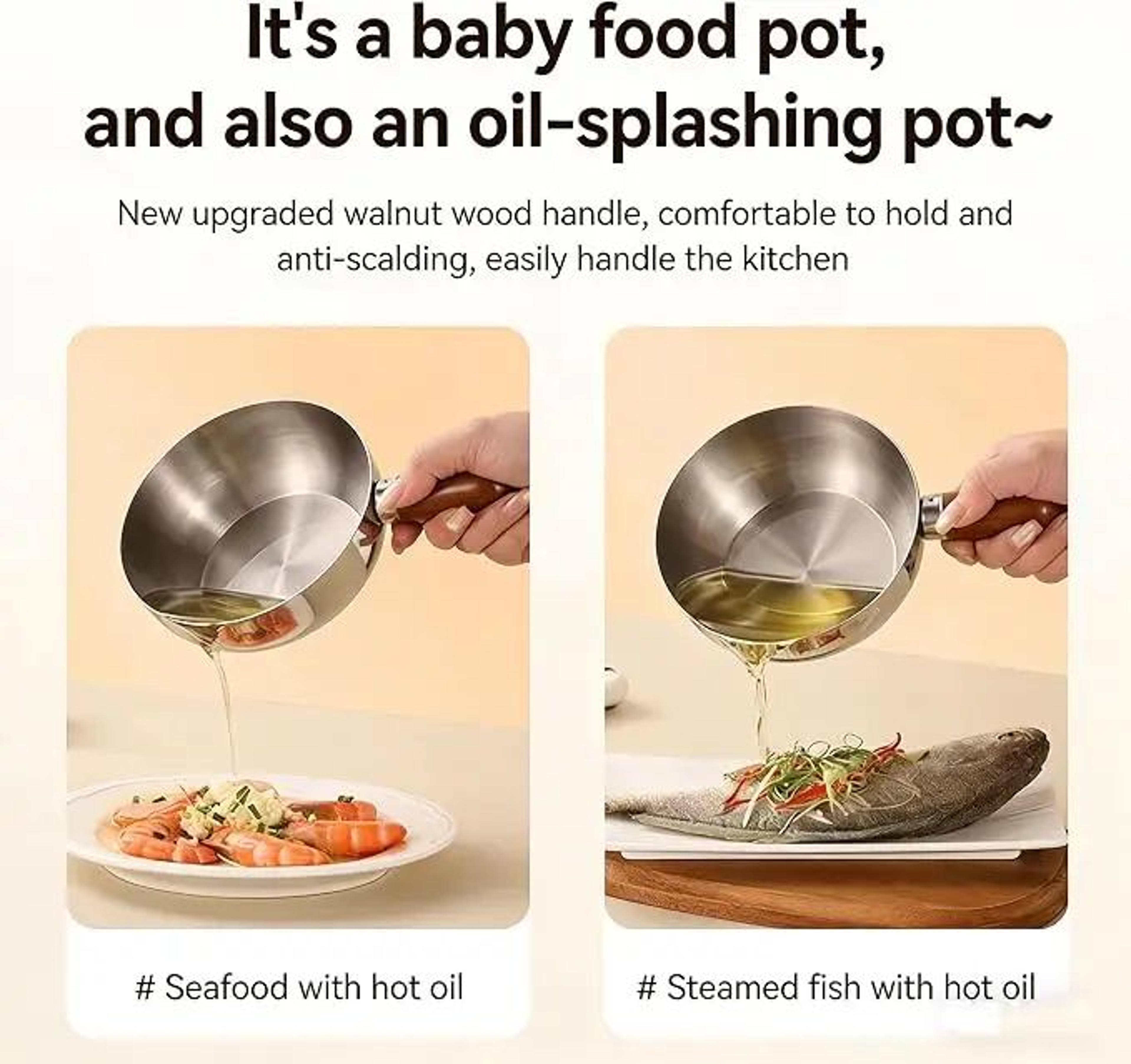 Stainless Steel Milk Pot  Induction Compatible Saucepan With HeatResistant Wooden Handle NonSlip Ba 4