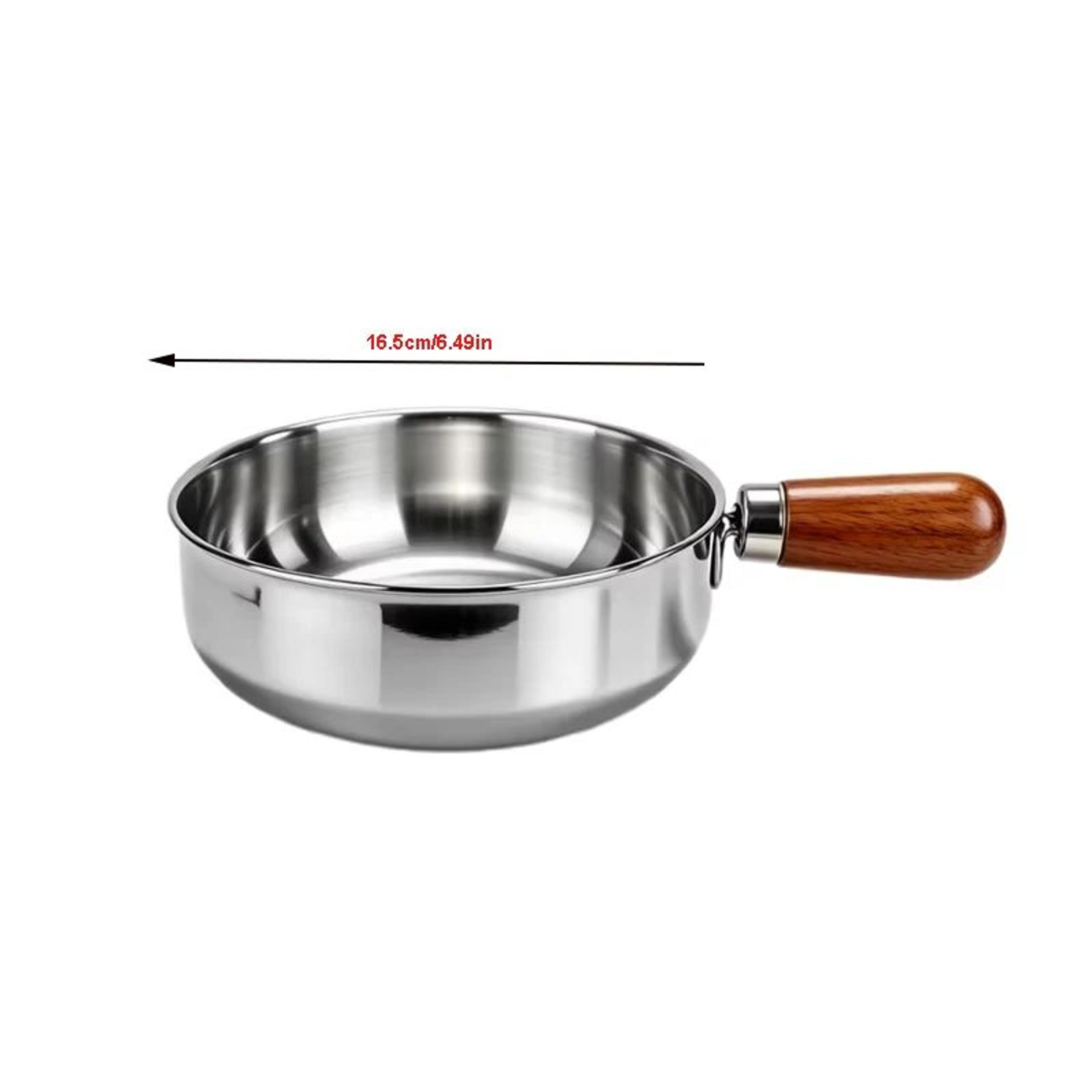 Stainless Steel Milk Pot  Induction Compatible Saucepan With HeatResistant Wooden Handle NonSlip Ba 5