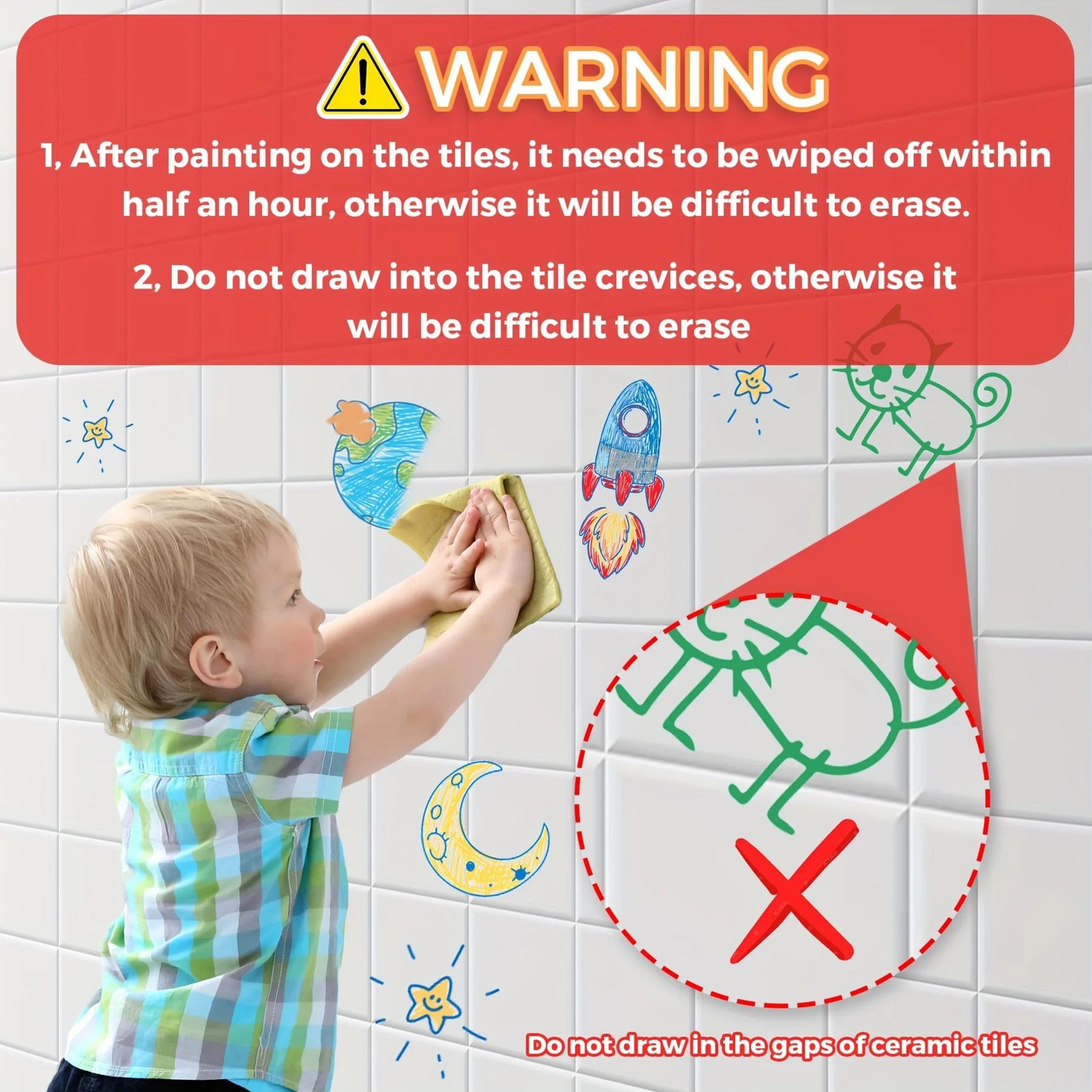 Washable Bath Crayons Set  Colorful EasyClean Bathtub Markers For Kids Shower Drawing Creative Art  2