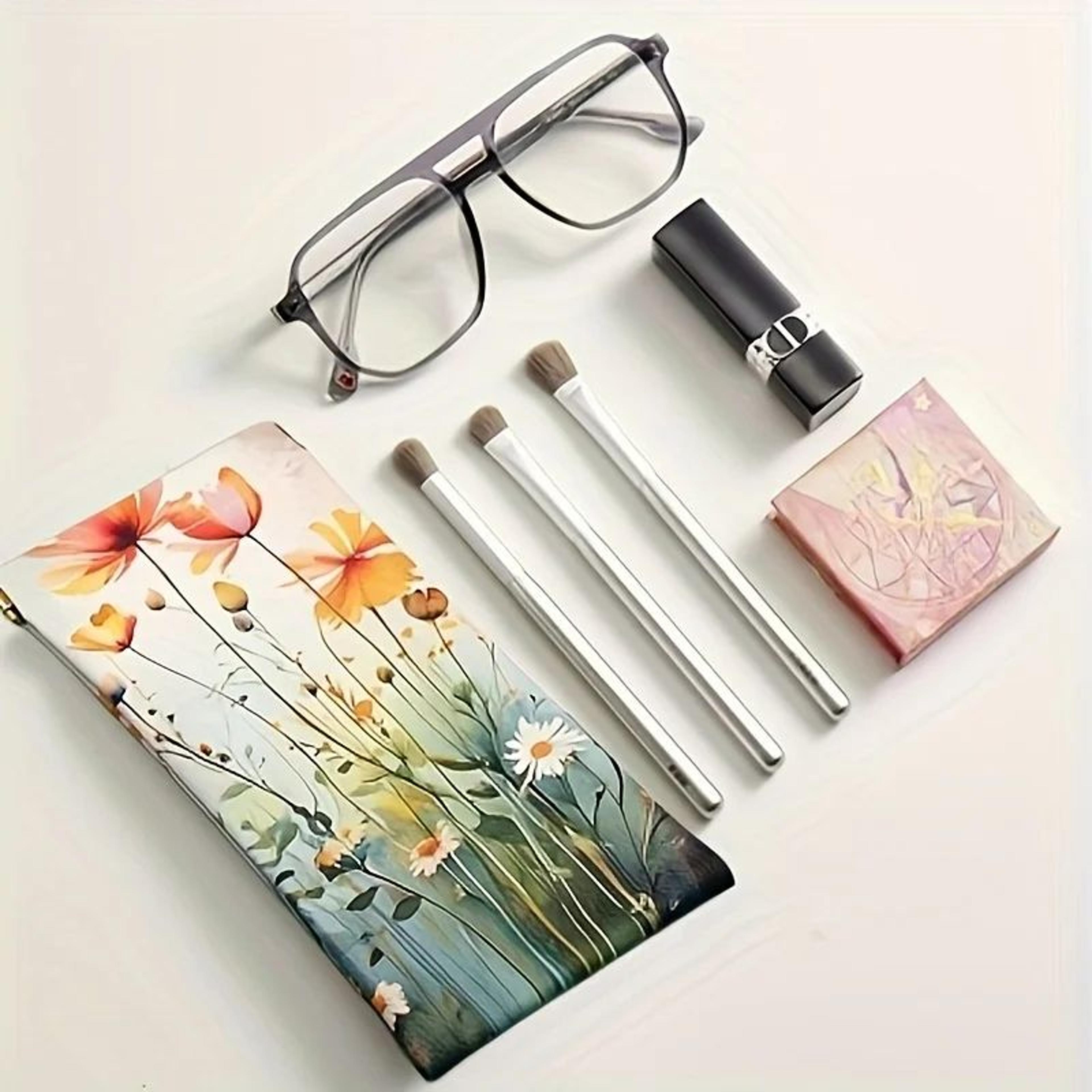 Waterproof PU Leather Glasses Case  Slim Faux Leather Eyeglass Storage Pouch For Sunglasses Reading 2