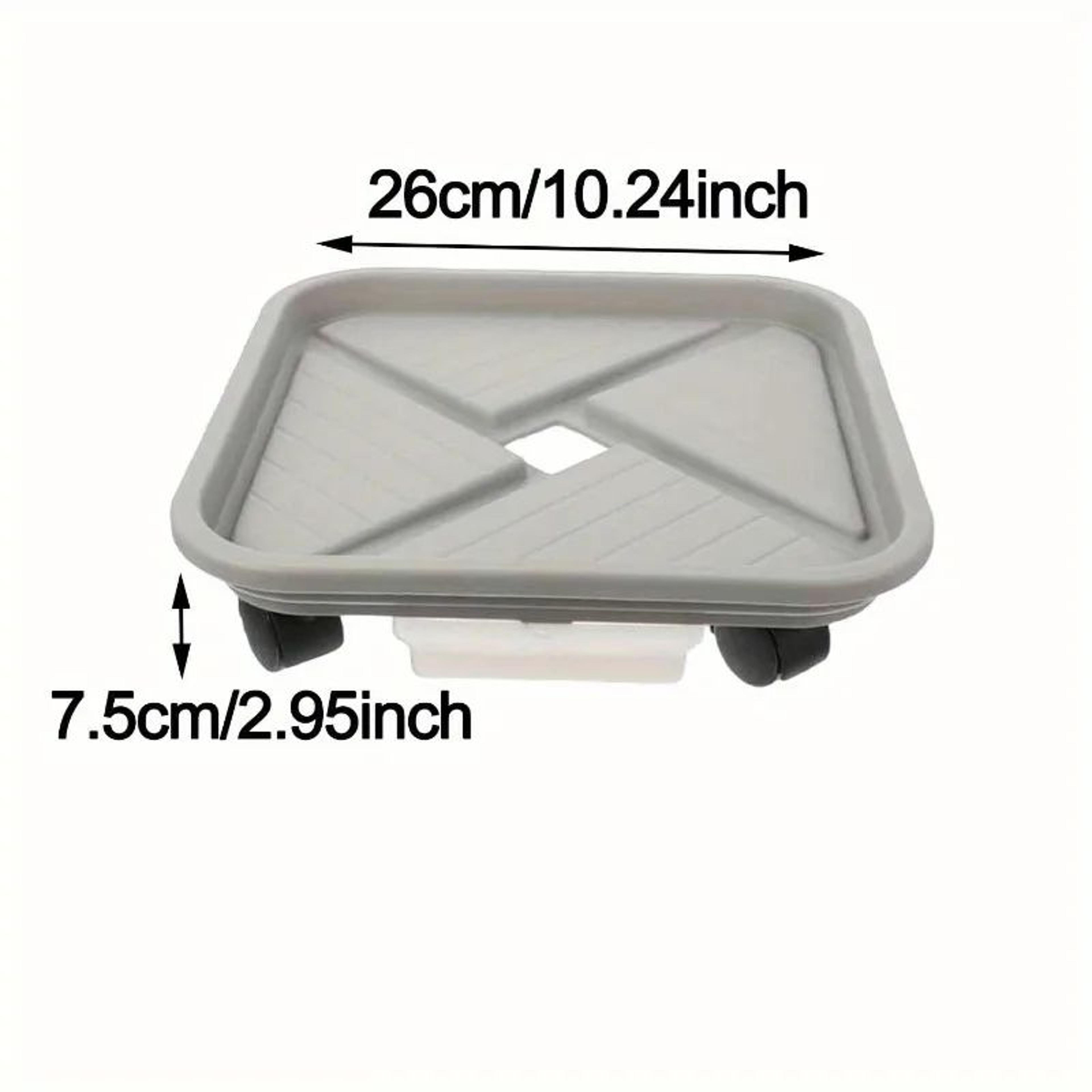 4Wheel Rolling Plant Caddy  Square Plastic Flower Pot Mover With Drainage Tray For Indoor  Outdoor  7