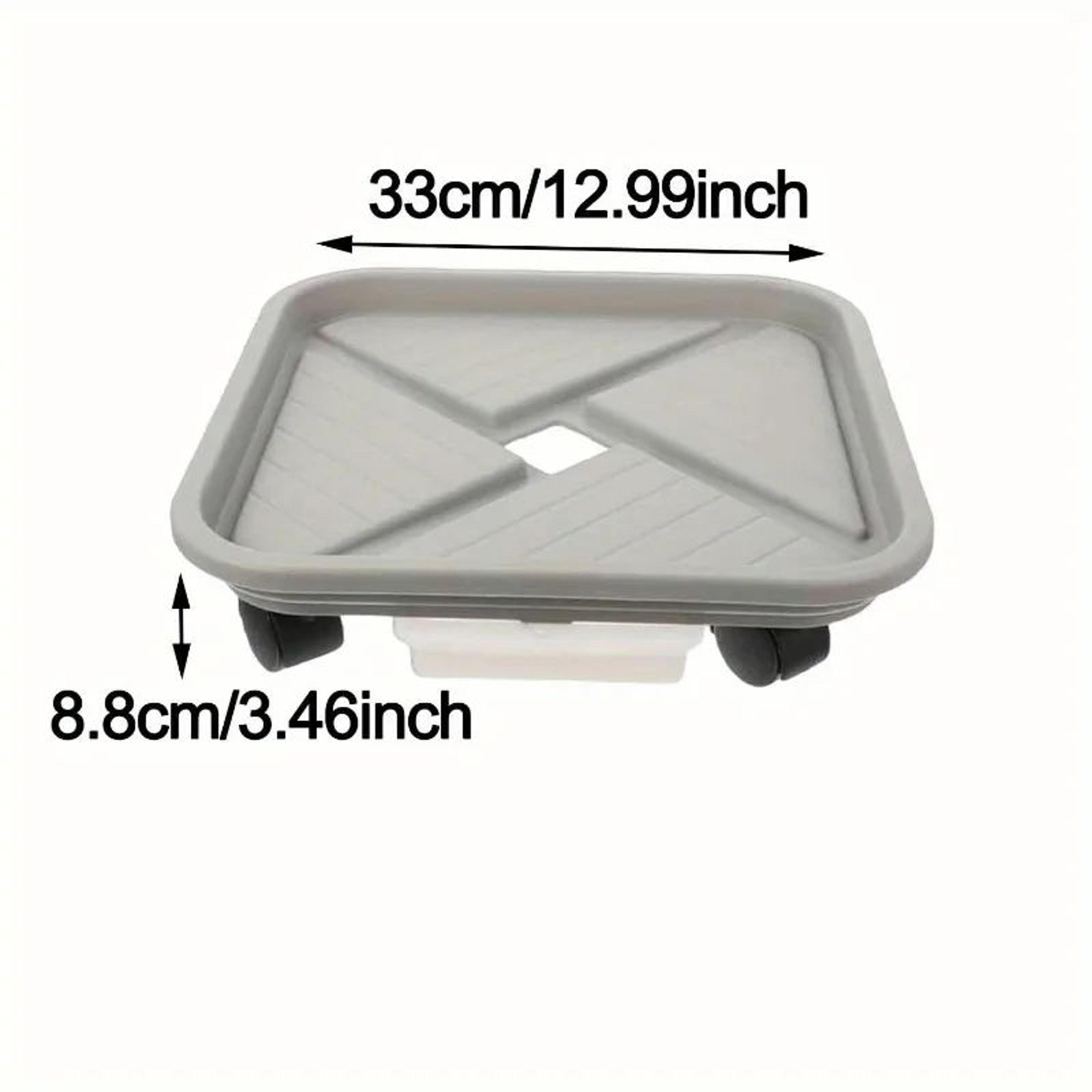 4Wheel Rolling Plant Caddy  Square Plastic Flower Pot Mover With Drainage Tray For Indoor  Outdoor  9